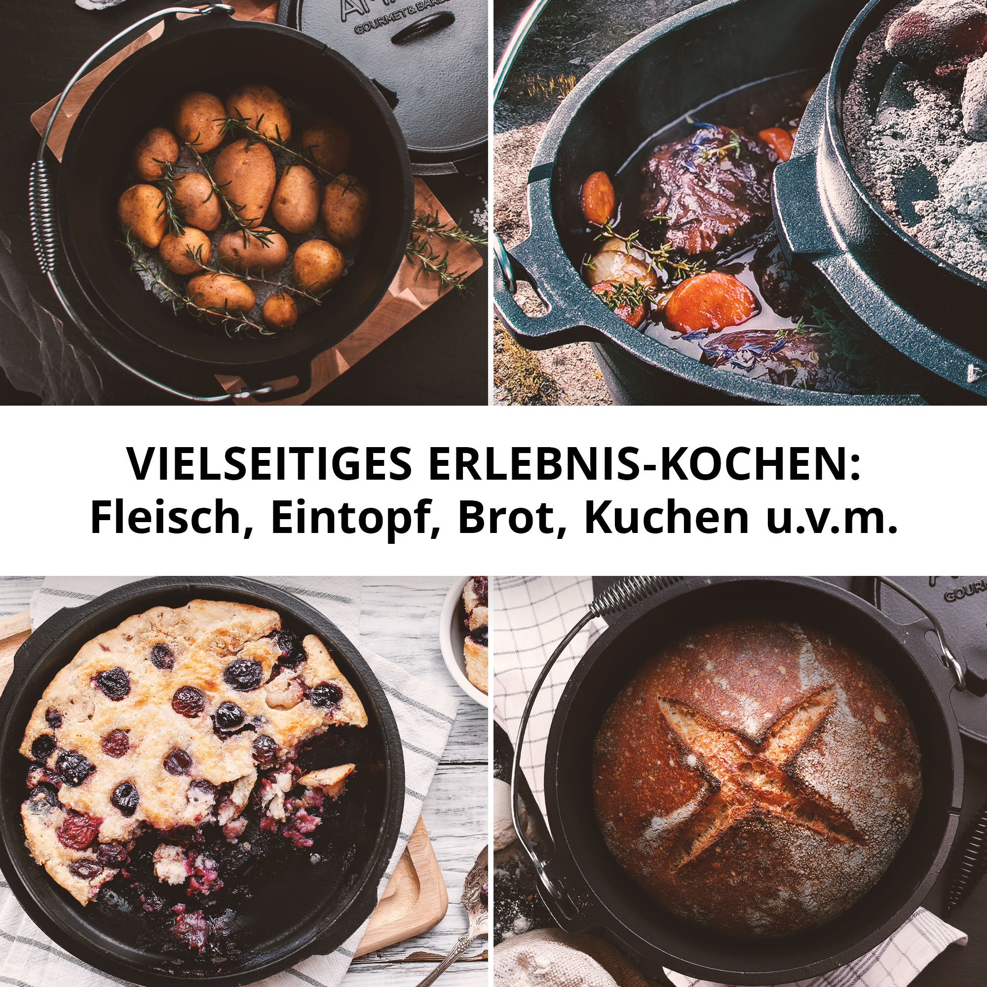 Dutch Oven Set - Feuertopf mit Zubehör