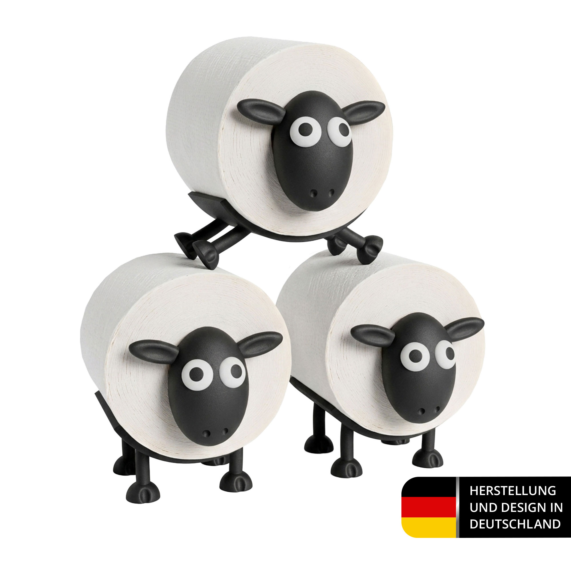 3er Set Schaf Toilettenpapierhalter - Lustige Badezimmer Deko