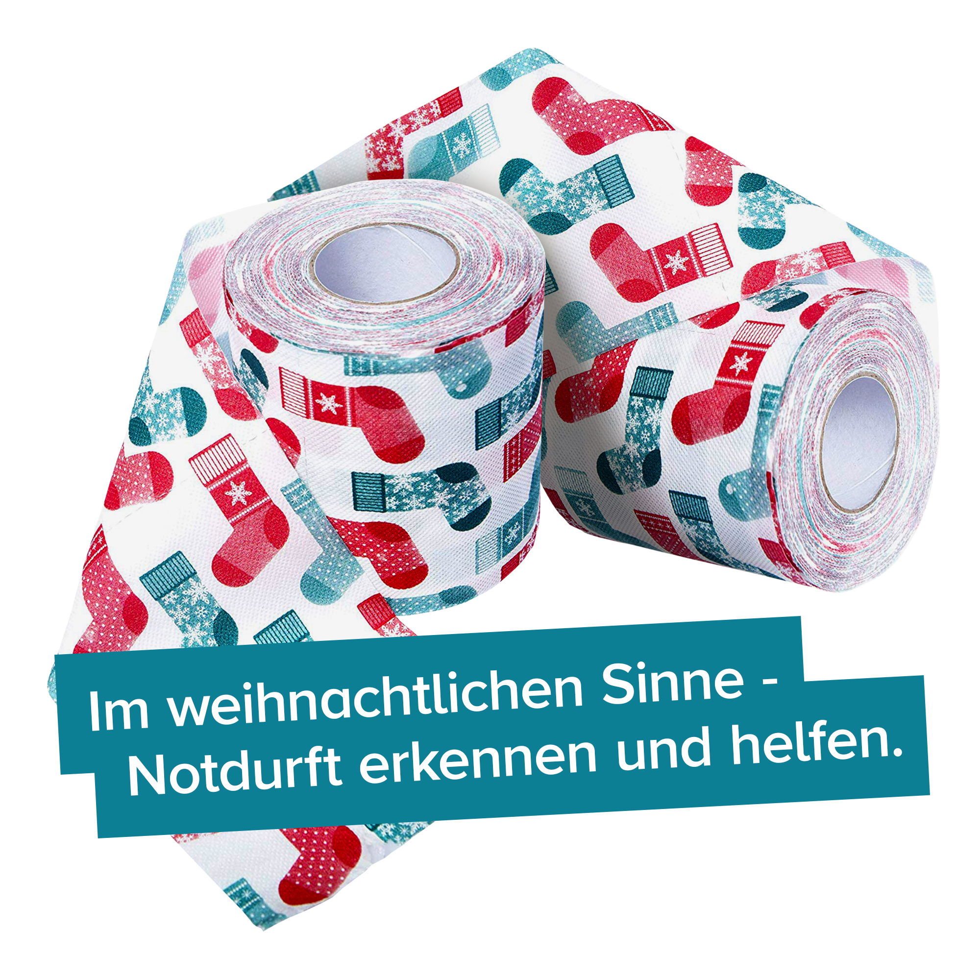 Bedrucktes Toilettenpapier - Weihnachtsstrumpf - 2er Set 4004 - 8