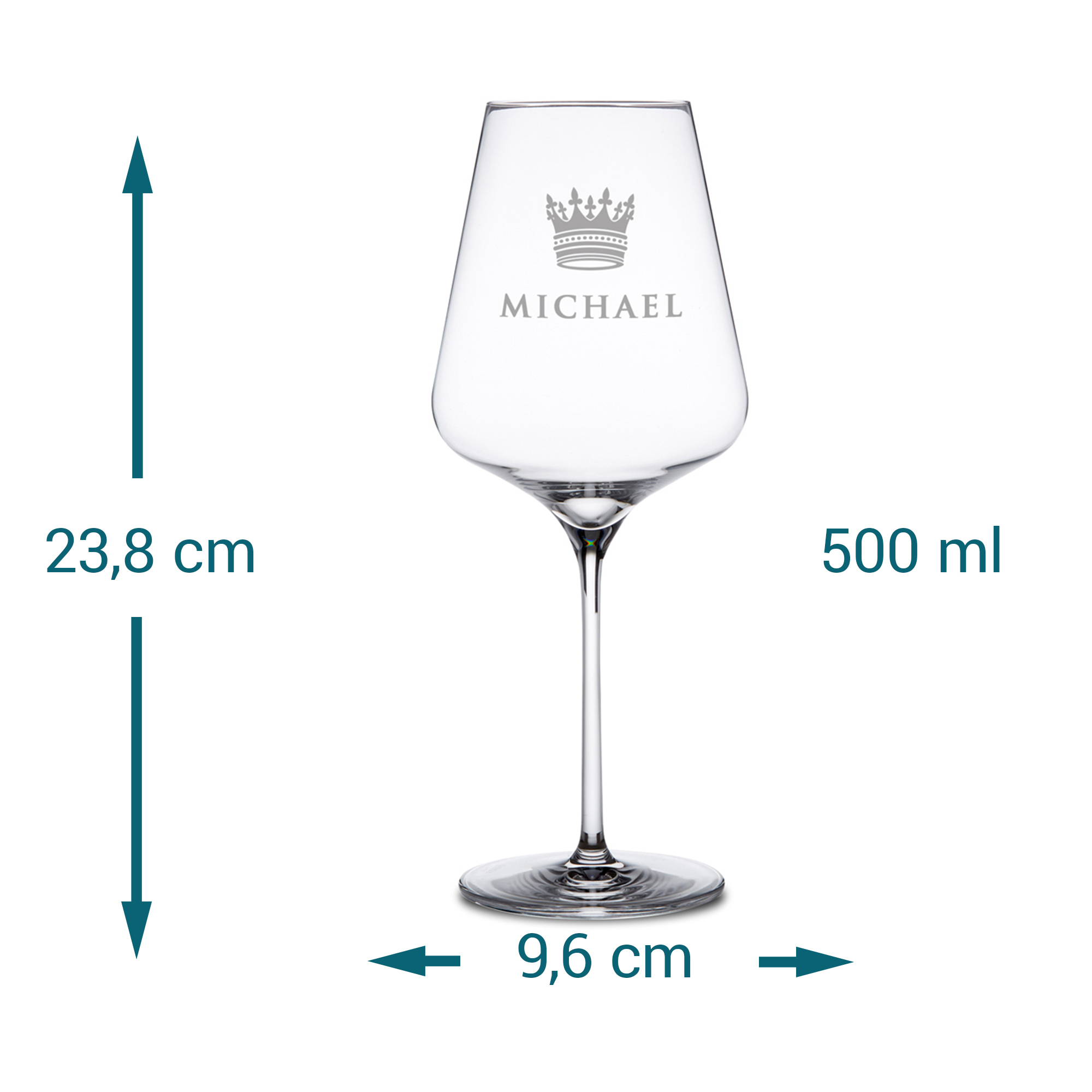 Weinglas mit Gravur - König Krone