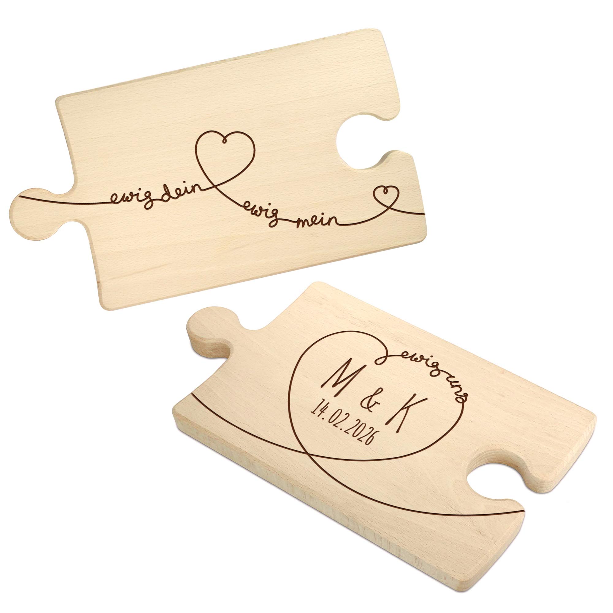 Personalisiertes Puzzle Brettchen Set - Ewig Dein
