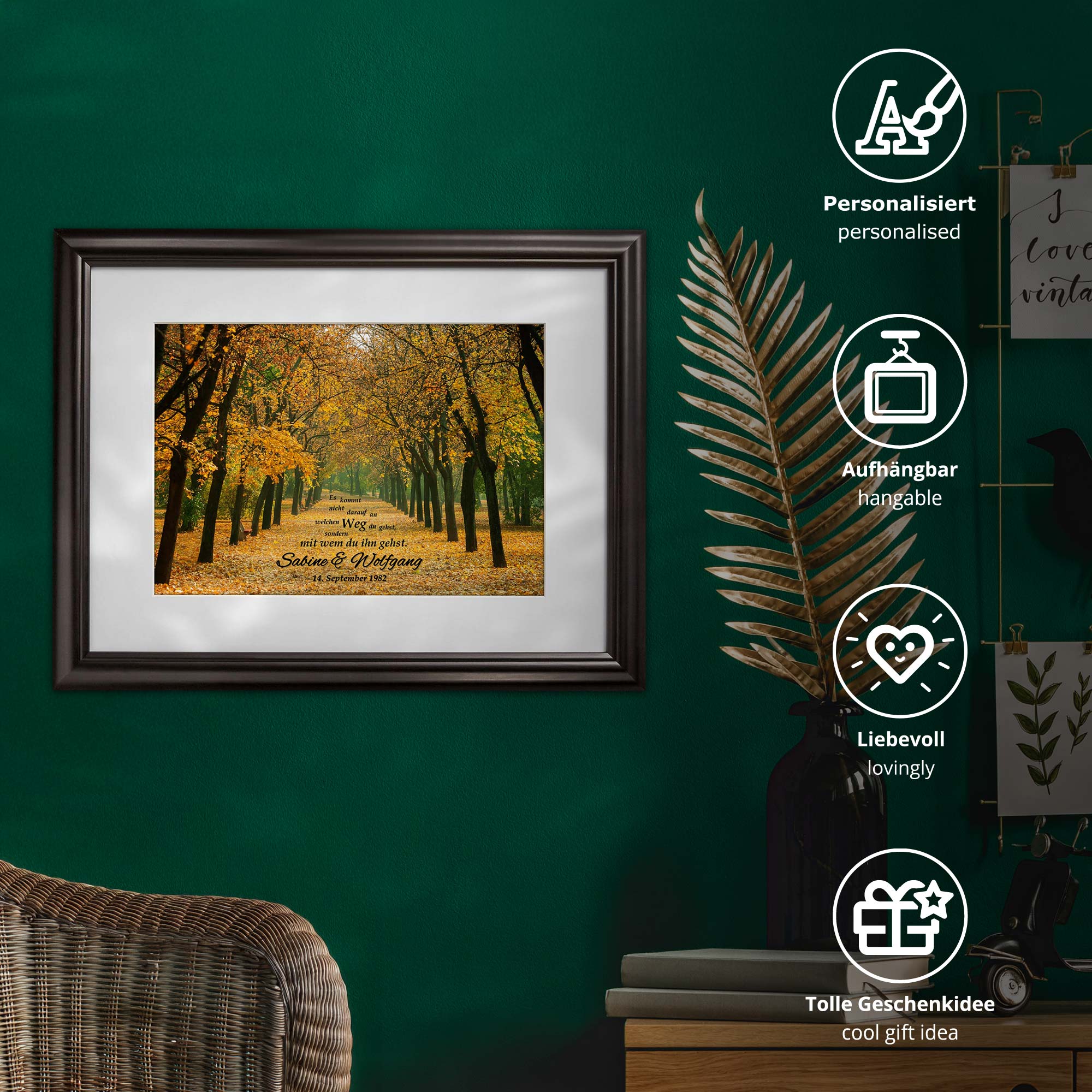 Gemeinsamer Weg Herbstbild - personalisiert