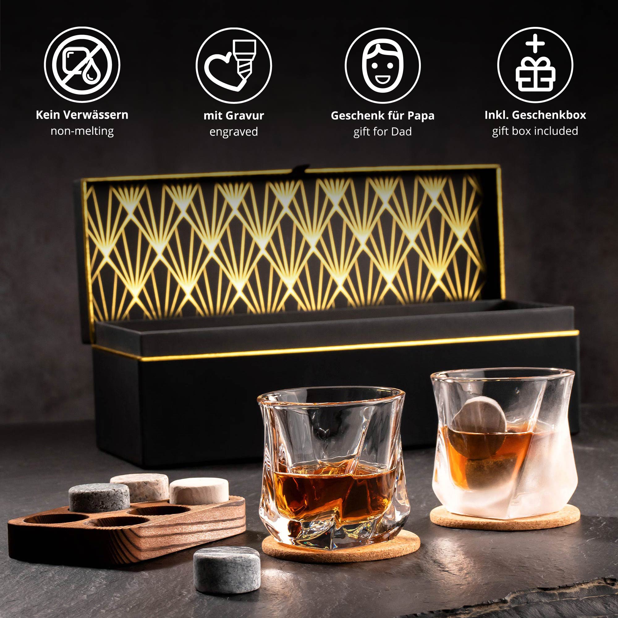 Whisky Geschenkset Deluxe - Bester Papa