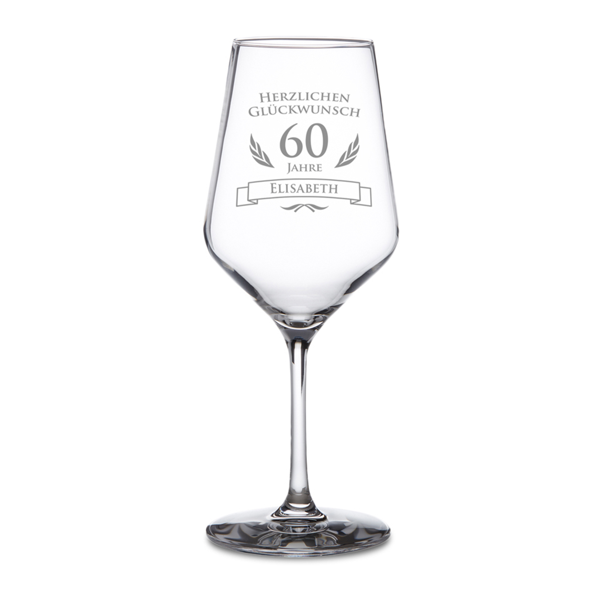 Weißweinglas zum 60. Geburtstag
