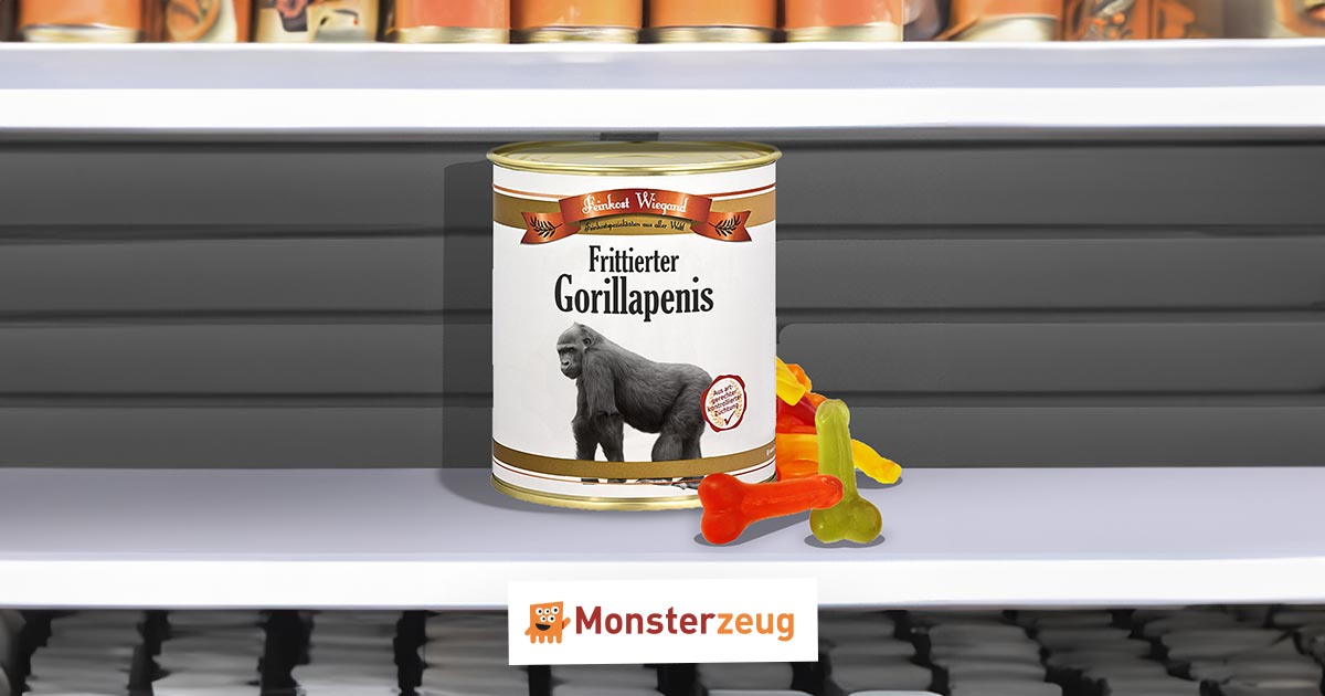 Frittierter Gorillapenis aus der Dose - essbarer Scherzartikel