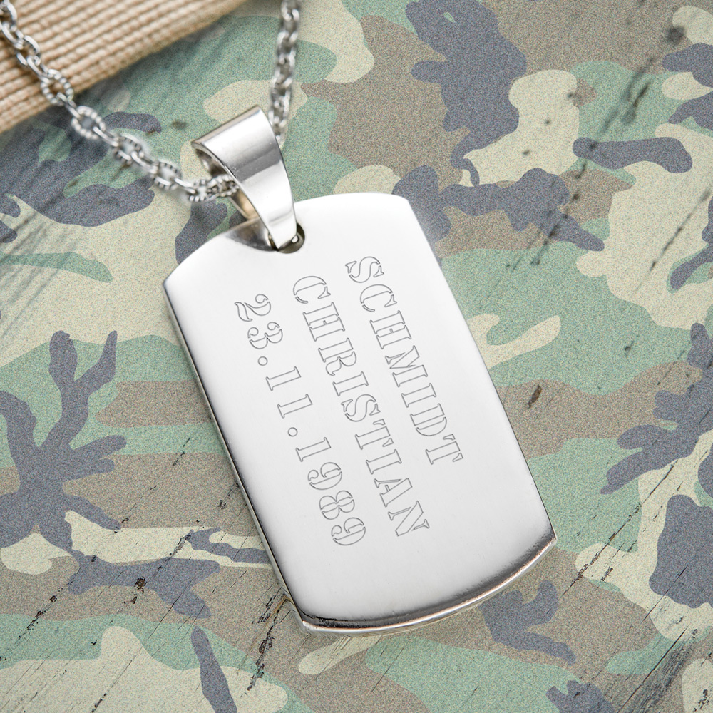 Army Dog Tag Kette mit Gravur für Männer - Armee 3267