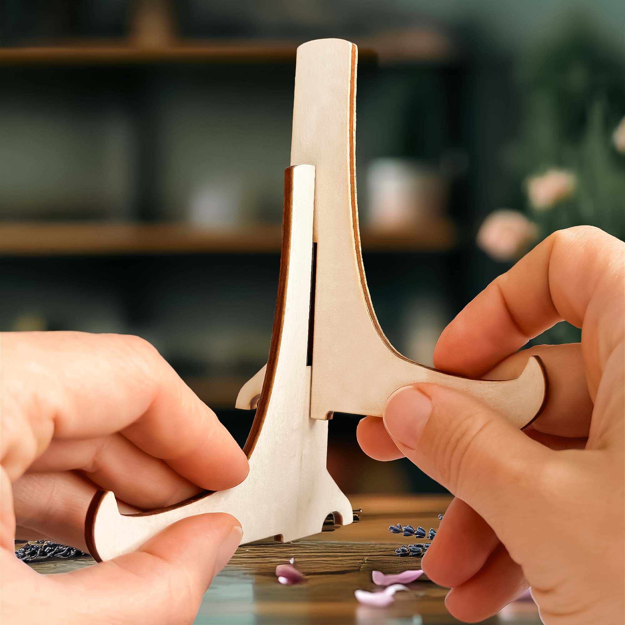 Holzständer für Baumscheiben - Displayständer als Aufsteller