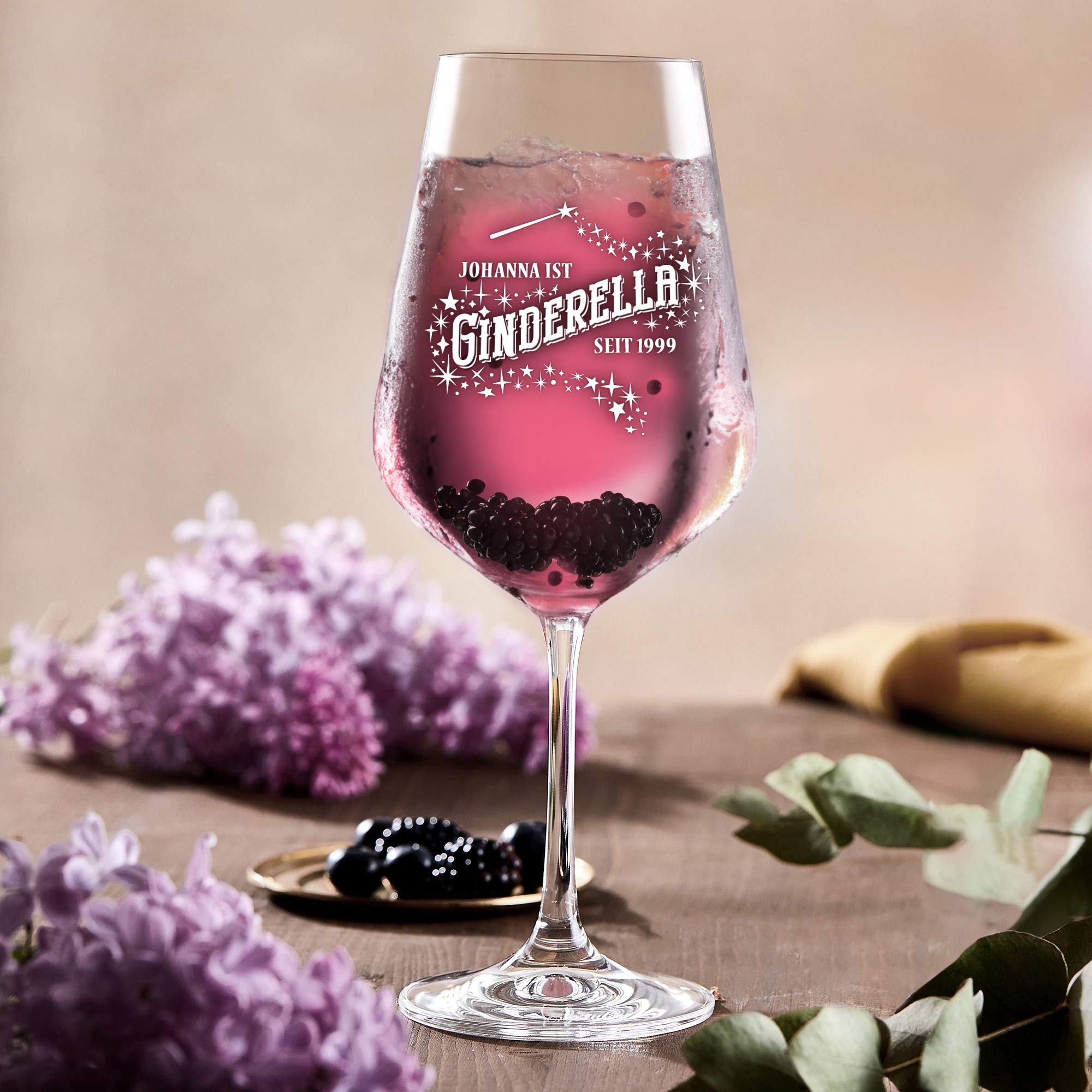 Weinglas mit Gravur - Ginderella