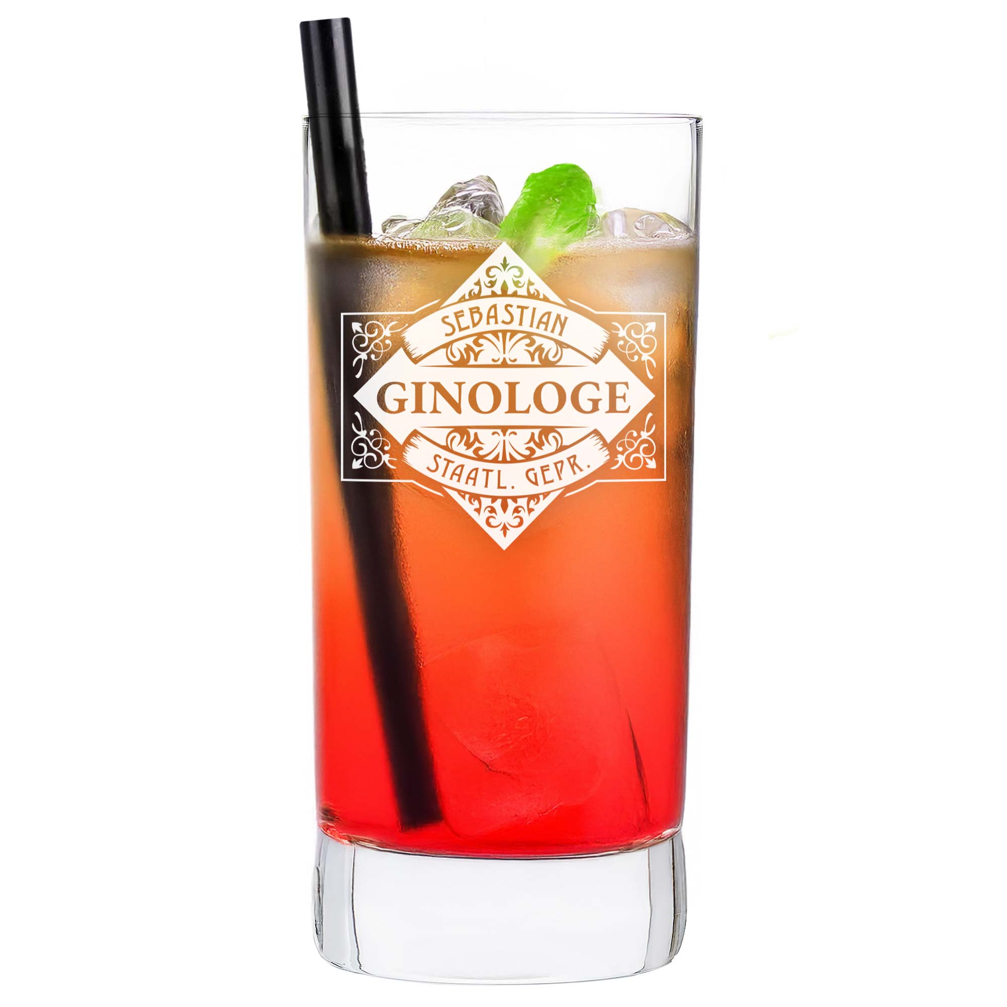 Cocktailglas mit Gravur - Ginologe