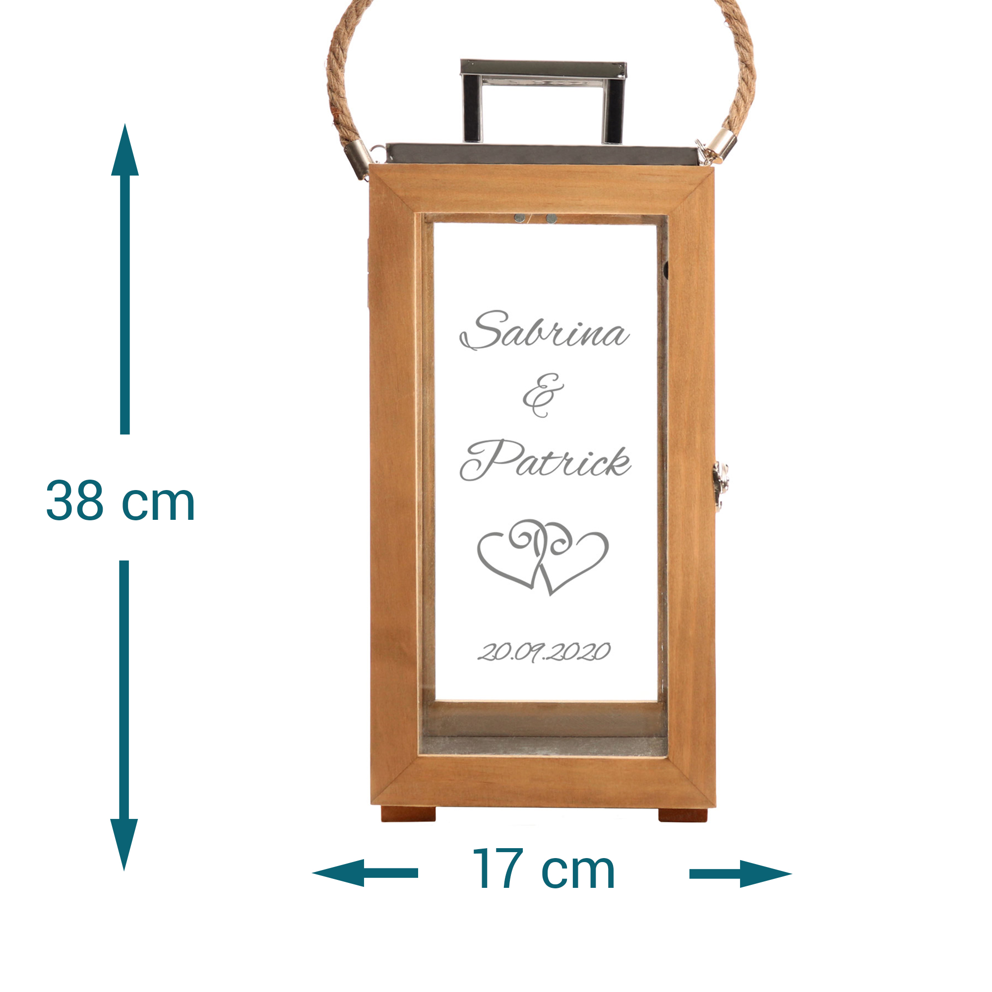 Holzlaterne zur Hochzeit