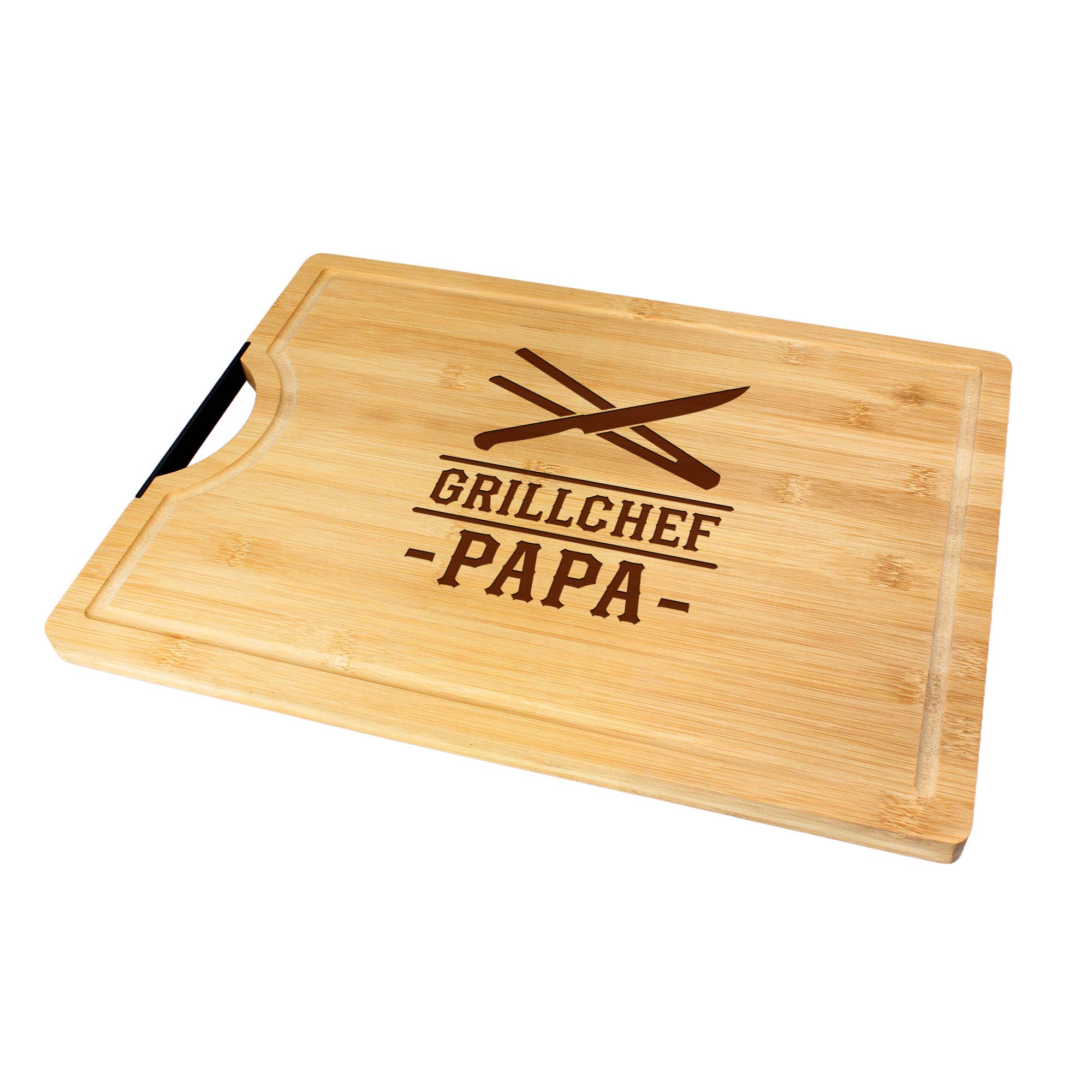 Bambusholz Schneidebrett für Papa - Grillchef Bambusholz Schneidebrett für Papa - Grillchef