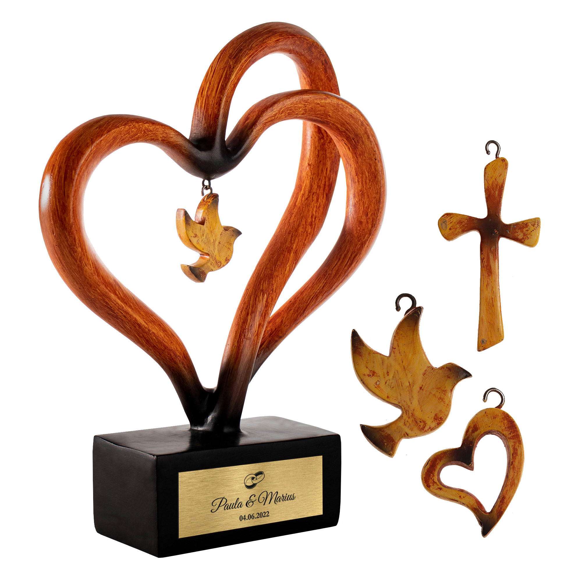 Holz Herz Skulptur - Hochzeit 0021-0008-EU-0001 - 4