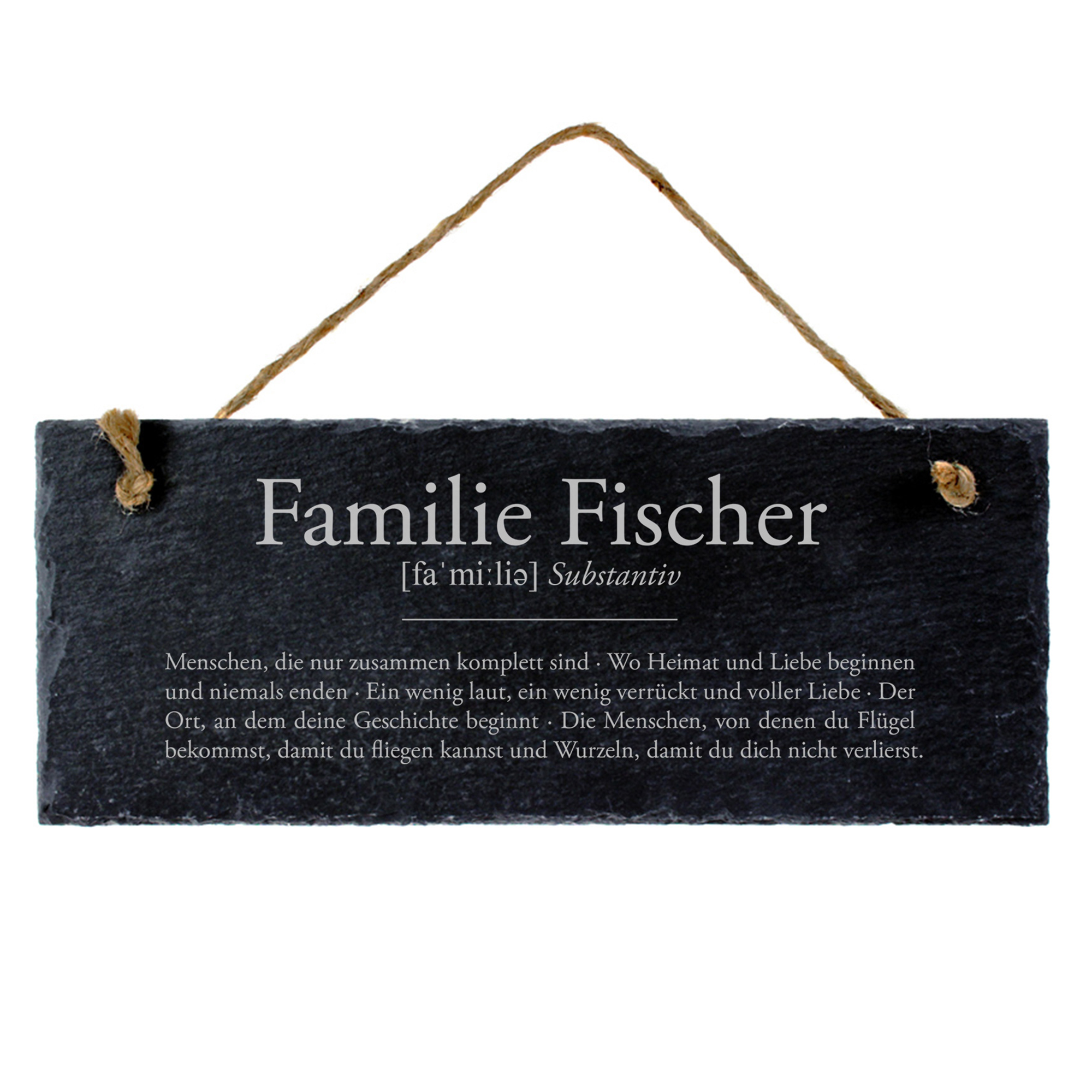 Schiefertafel mit Gravur - Definition Familie 4012 - 1