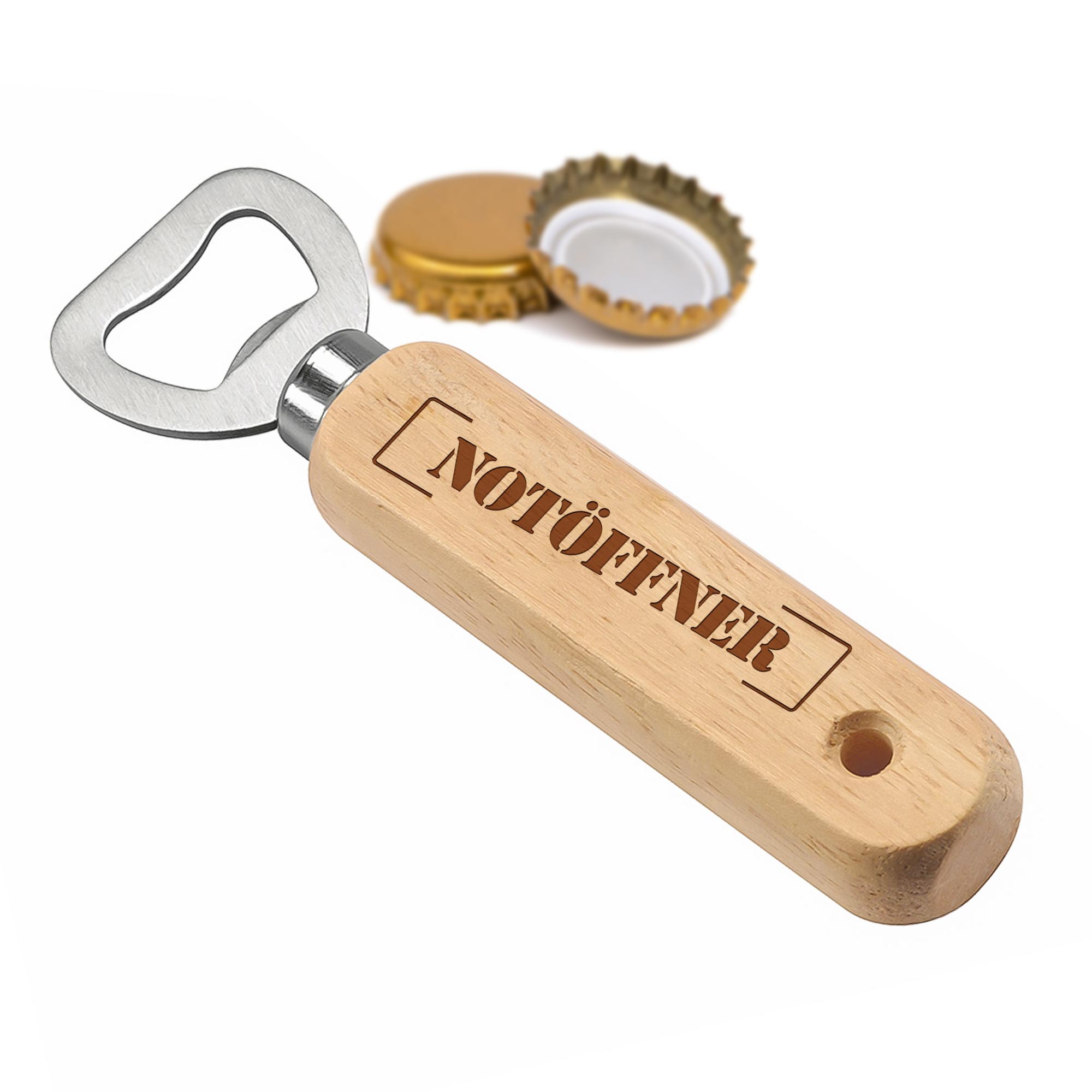 Personalisierter Flaschenöffner aus Holz - Stempel Personalisierter Flaschenöffner aus Holz - Stempel