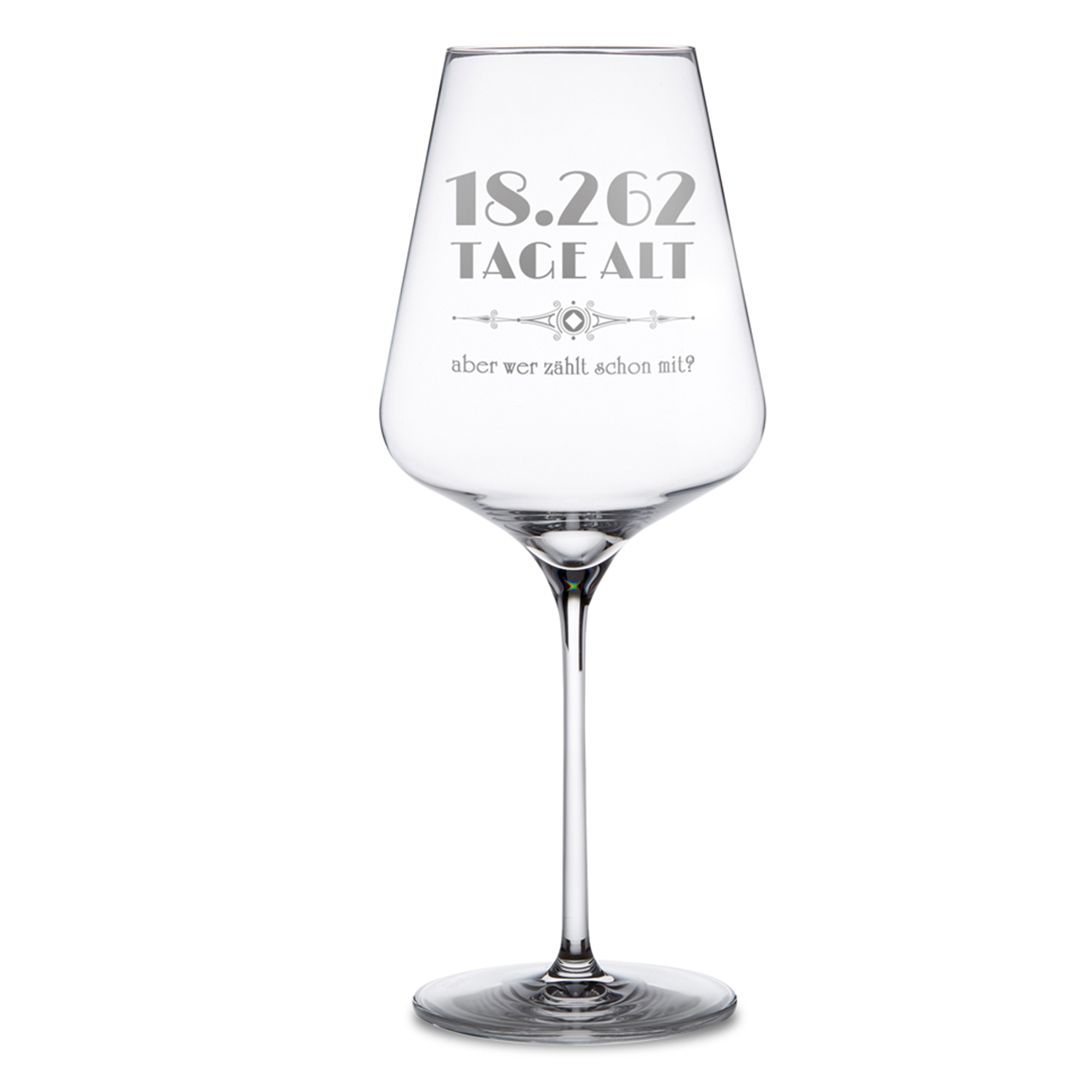 Weinglas mit Gravur - Alter in Tagen 3079 - 1