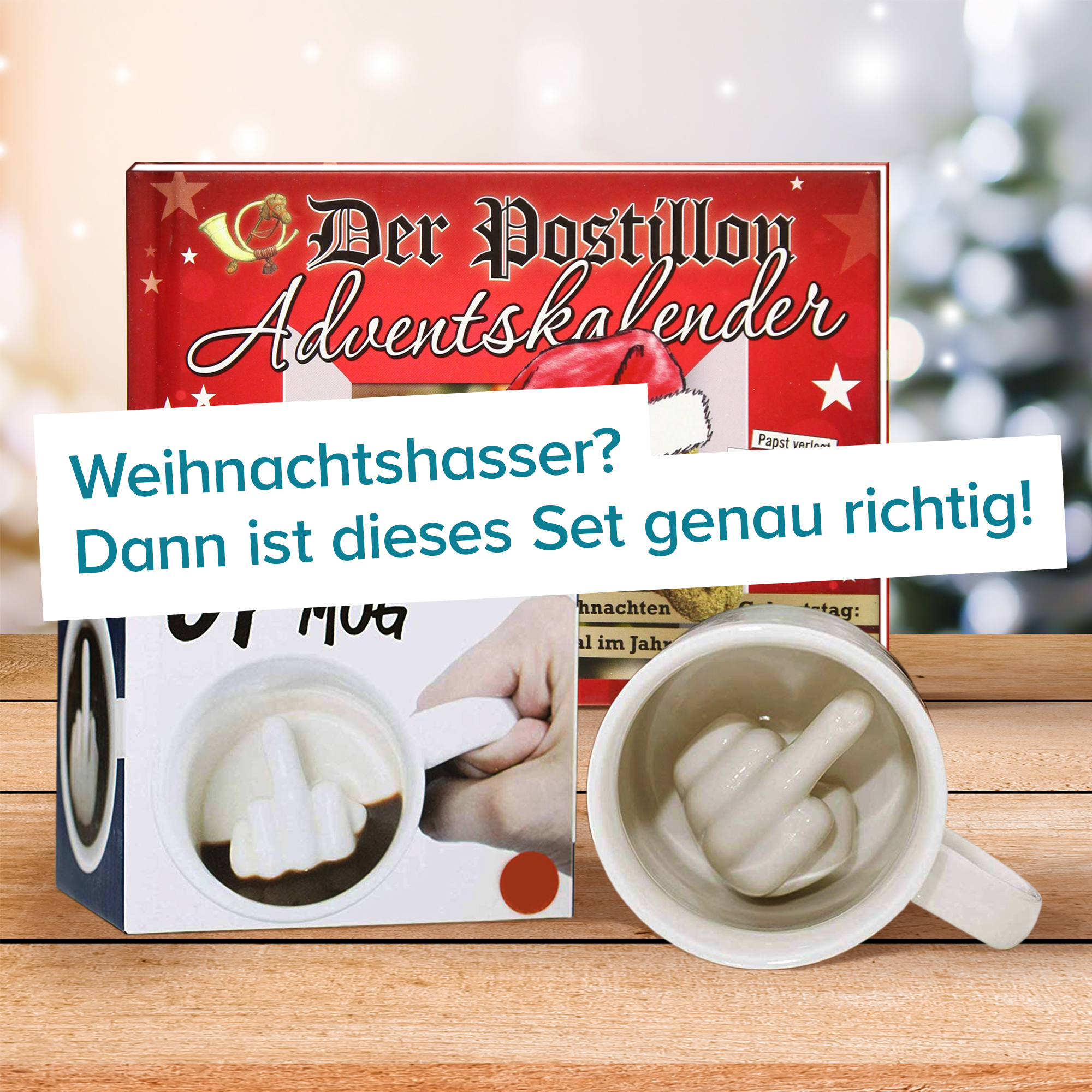 Der Postillon Adventskalender & Mittelfinger Tasse im Set 4006 - 5