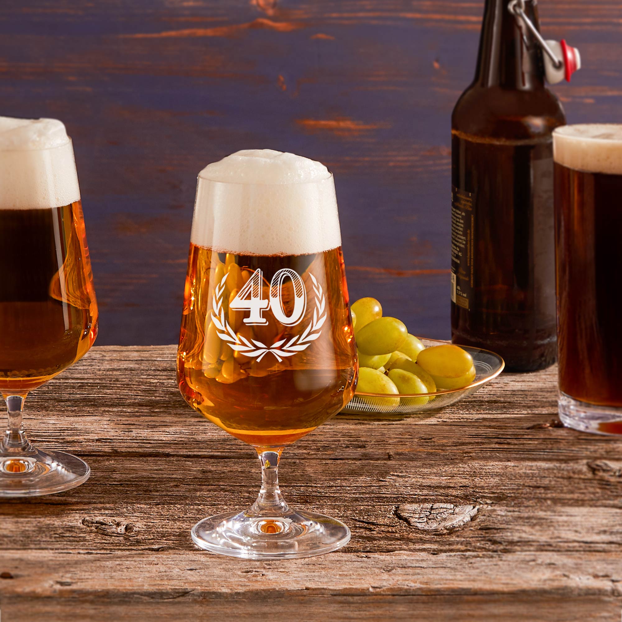 Bierglas mit Gravur zum 40. Geburtstag