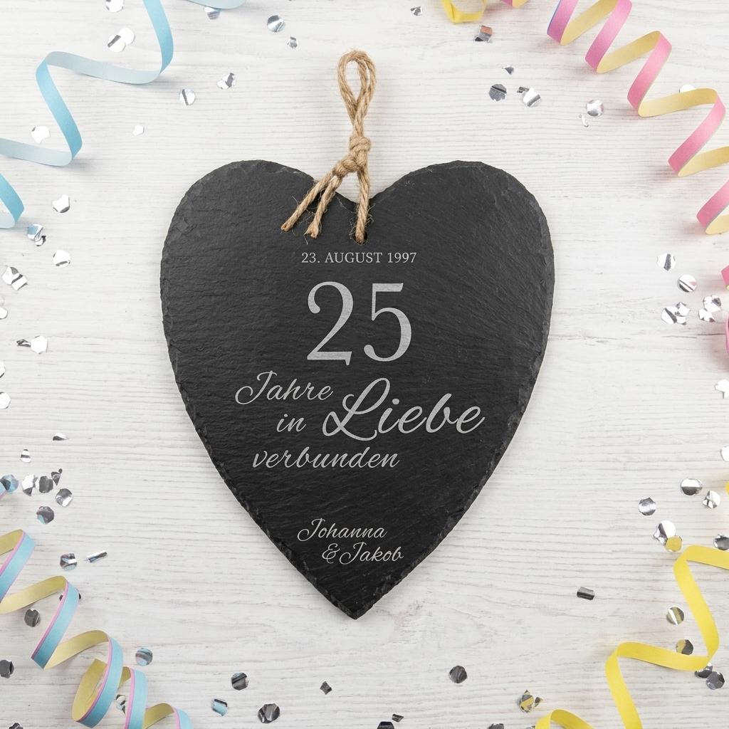Schieferherz zur Silberhochzeit Schieferherz zur Silberhochzeit