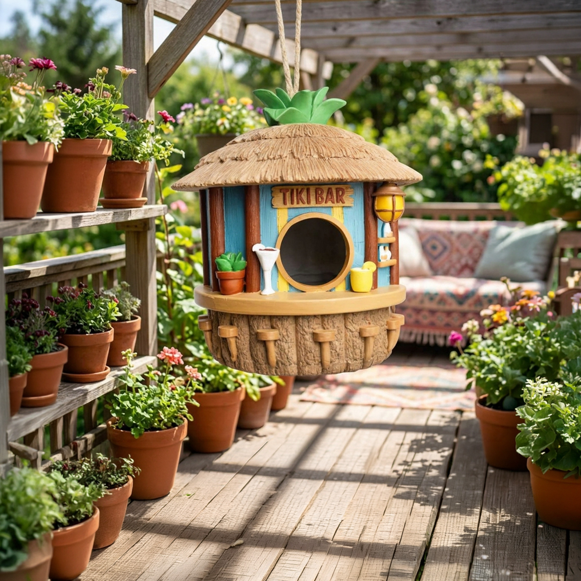 Tikibar Vogelhaus - Nistkasten & Futterhaus für Vögel