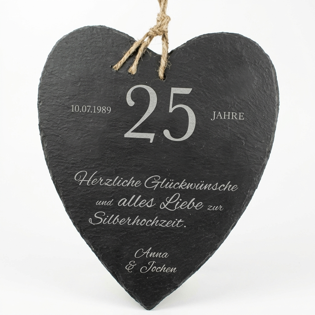 Schieferherz zur Silberhochzeit Schieferherz zur Silberhochzeit