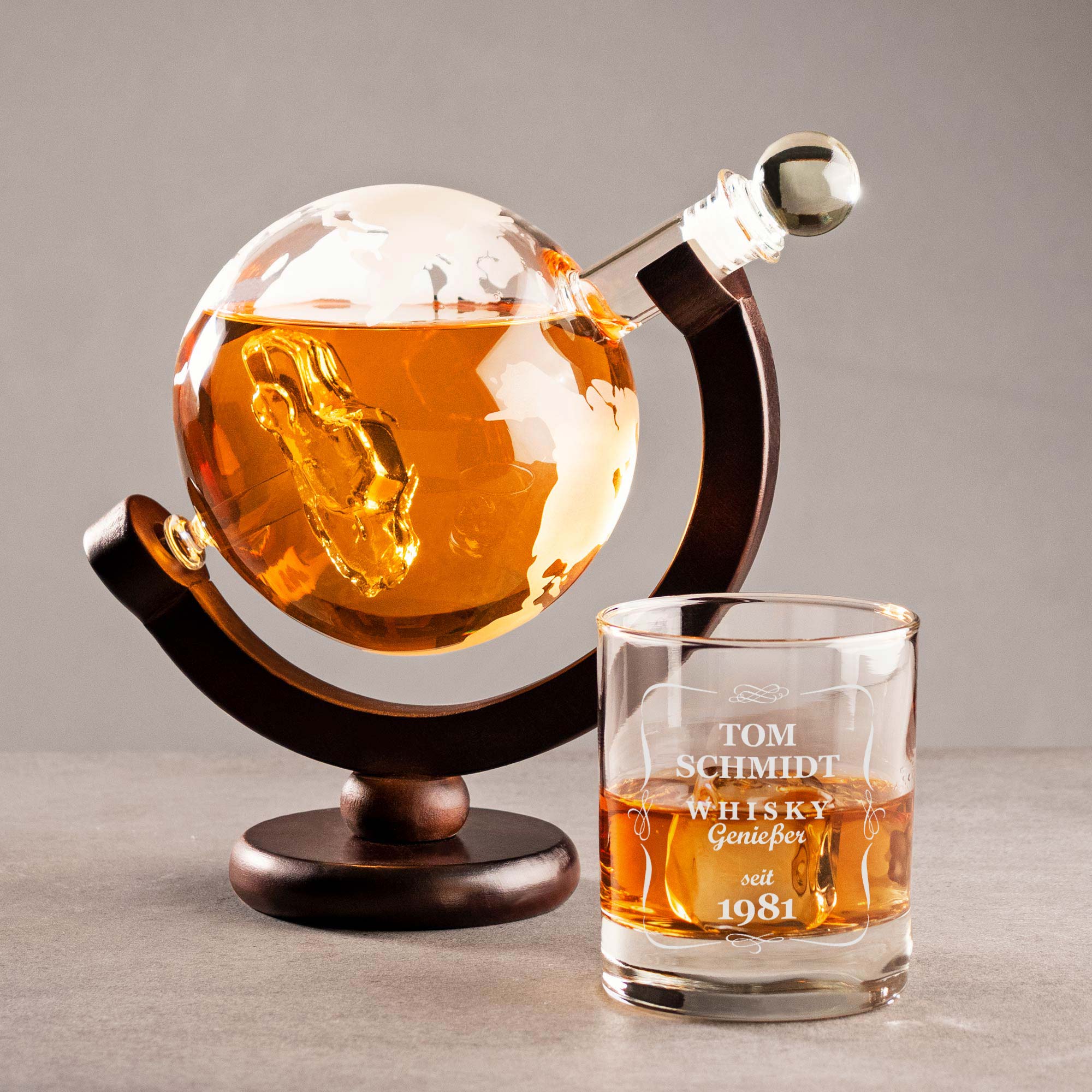 Whisky Set mit Globus Karaffe und Glas - Auto 3949