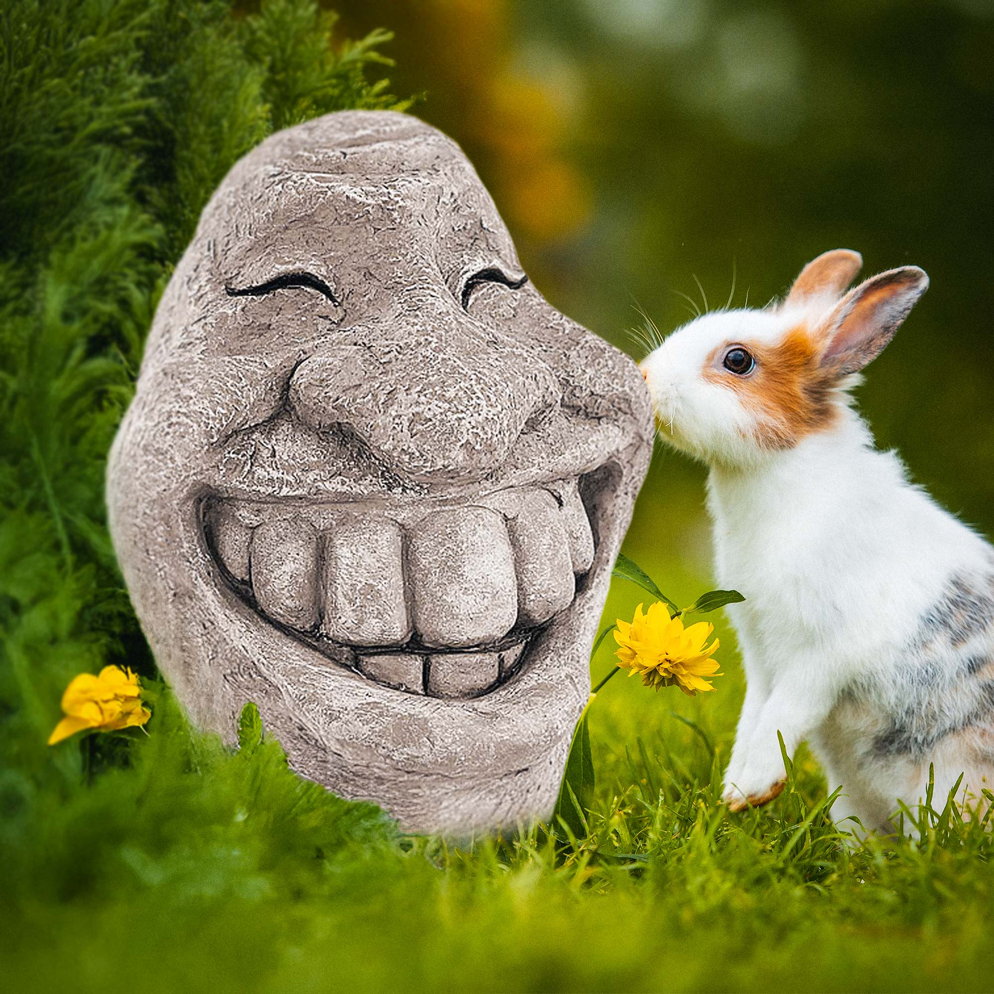 Deko Steinfigur - Smiley