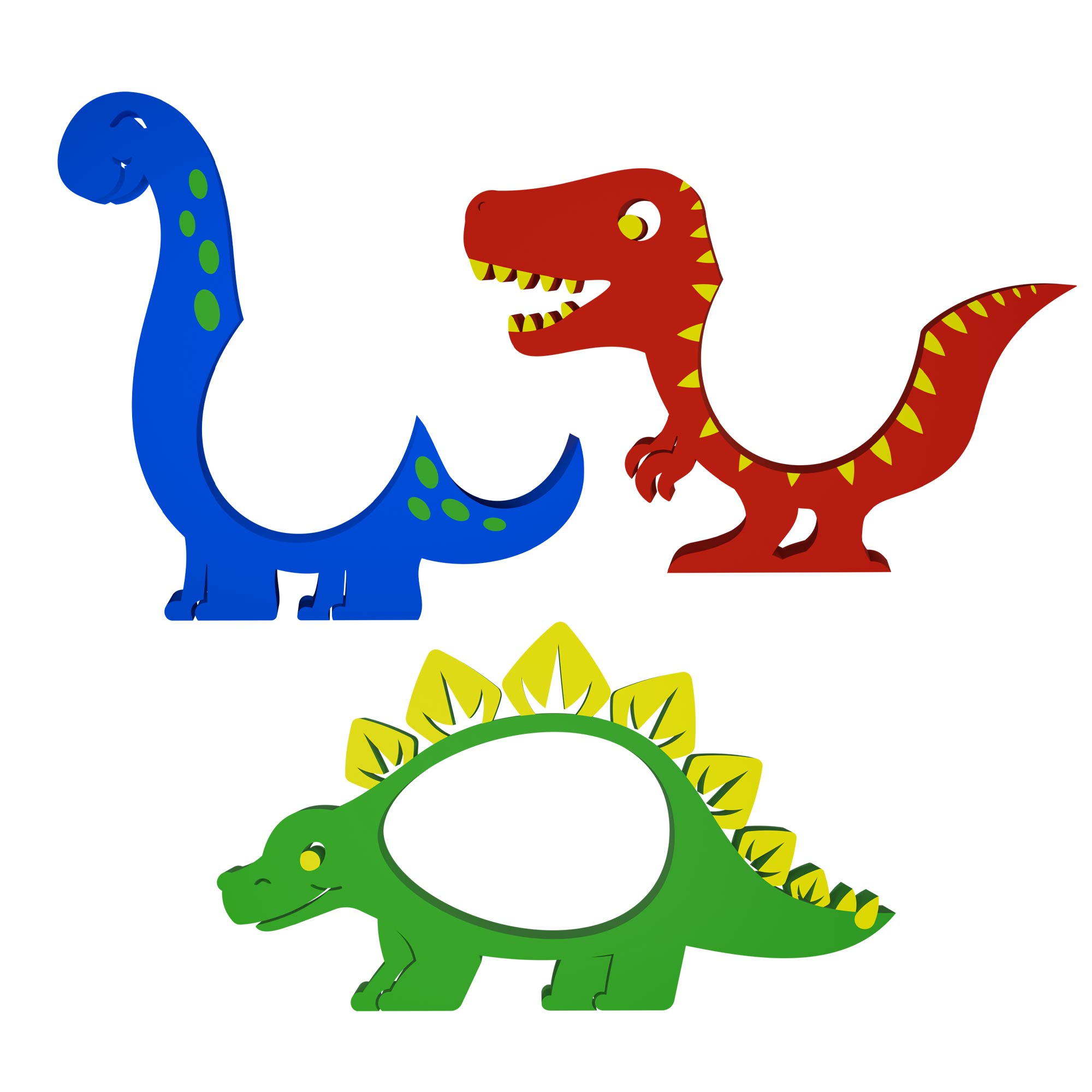 Dinosaurier Ü-Ei Halter Bunt - 3er Set