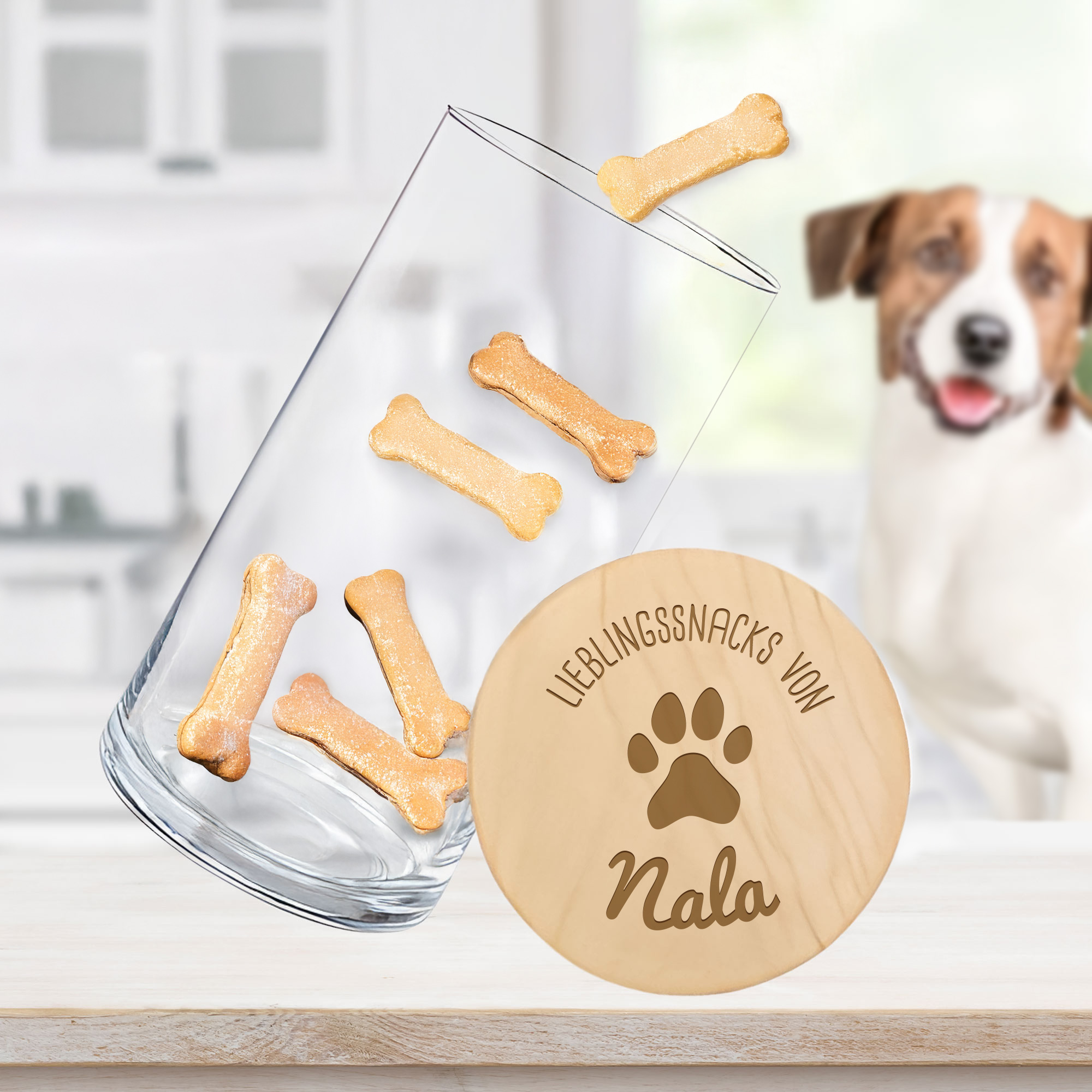 Vorratsglas mit Gravur - Hundesnacks Vorratsglas mit Gravur - Hundesnacks