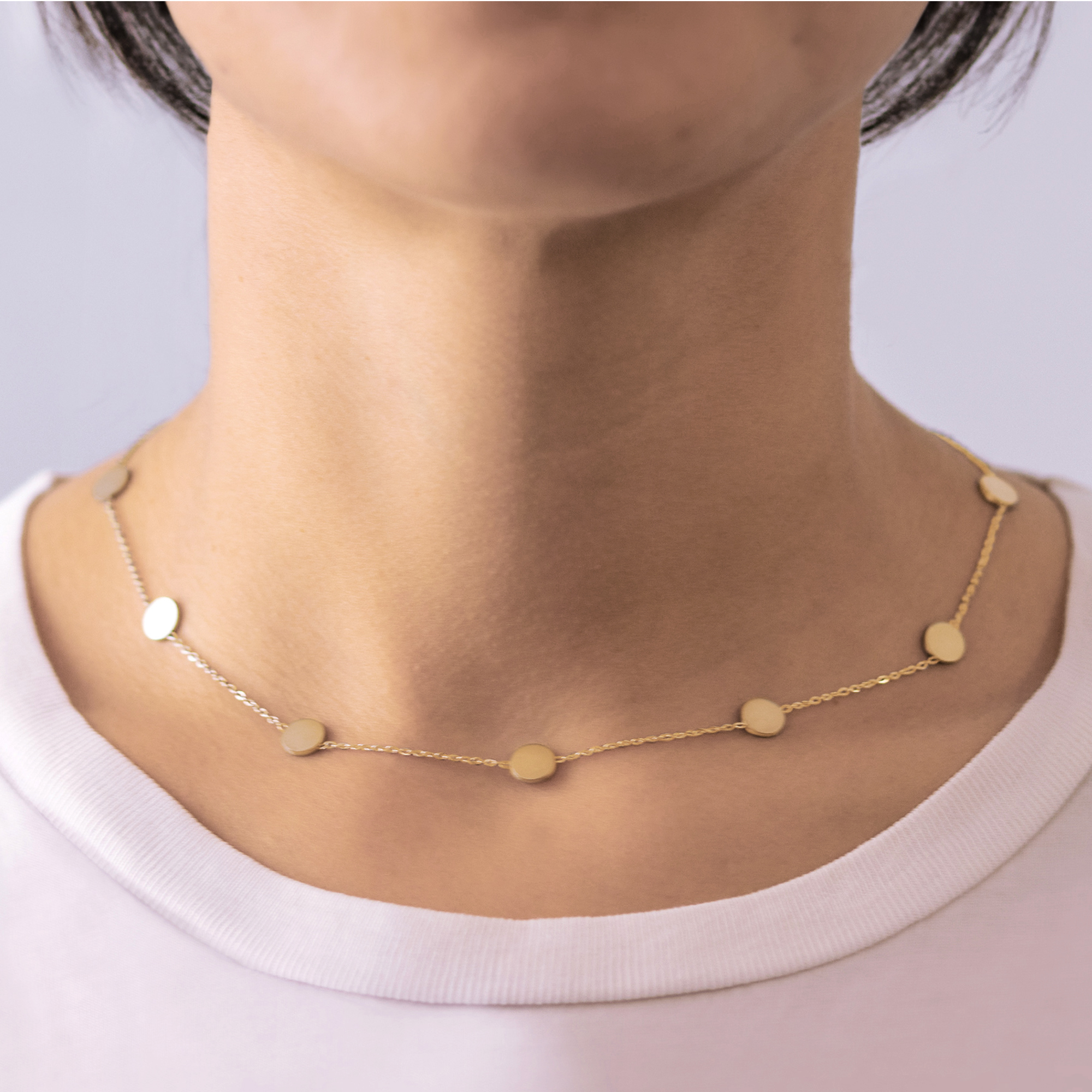 Layering Kette mit Plättchen - Gold 4025 - 5