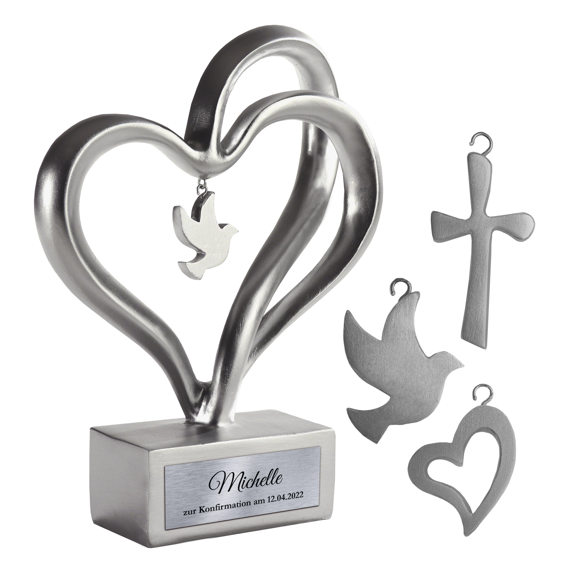 Silber Herz Skulptur - Konfirmation 0021-0009-DE-0001 - 4