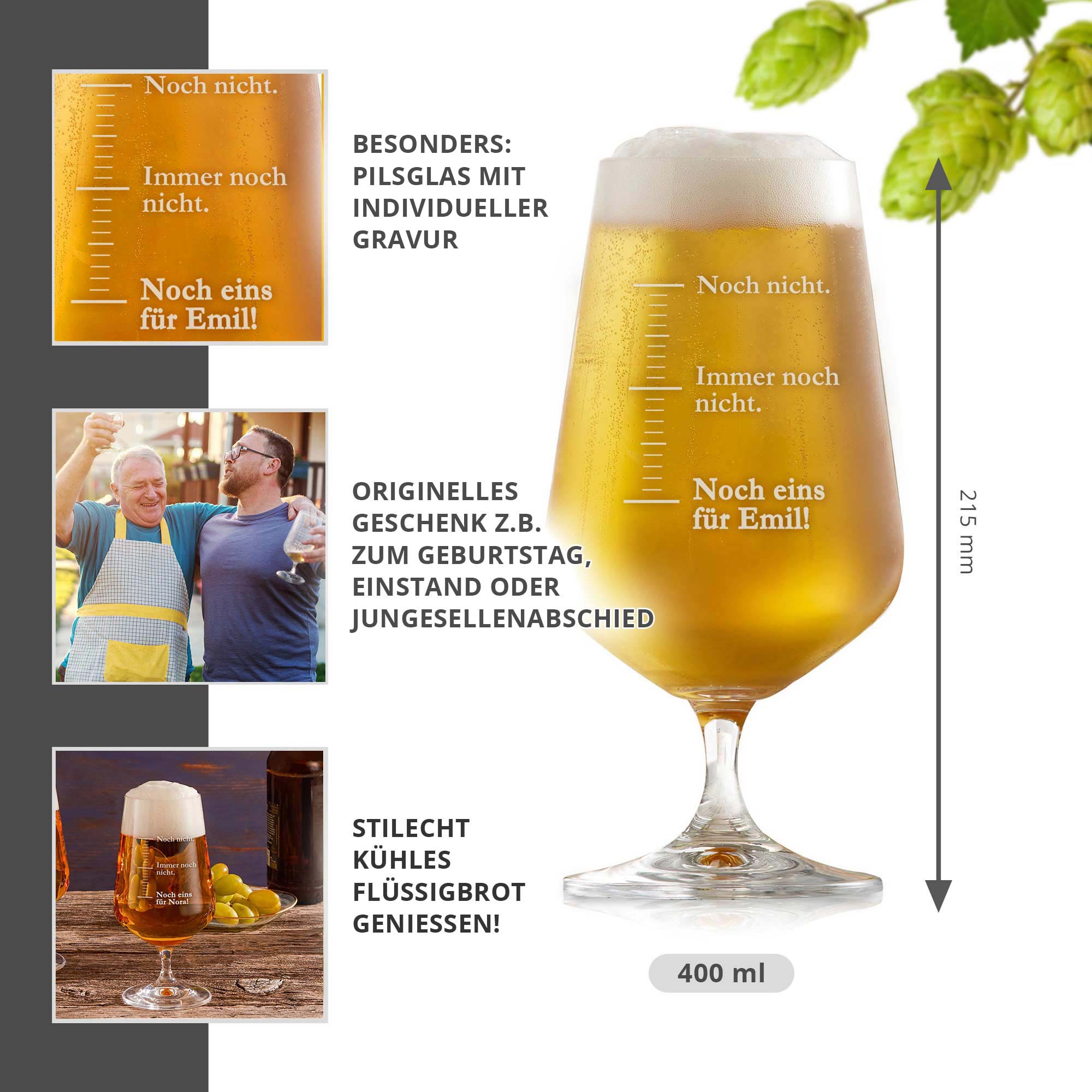 Bierglas mit Gravur - Noch eins Bierglas mit Gravur - Noch eins