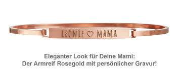 Armreif Rosegold mit Gravur - Mama Name 3557 - 1