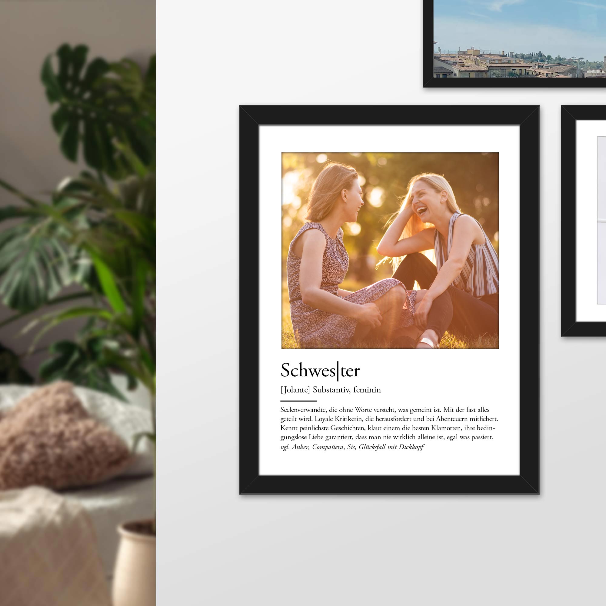 Definition Schwester - personalisiertes Bild mit Foto