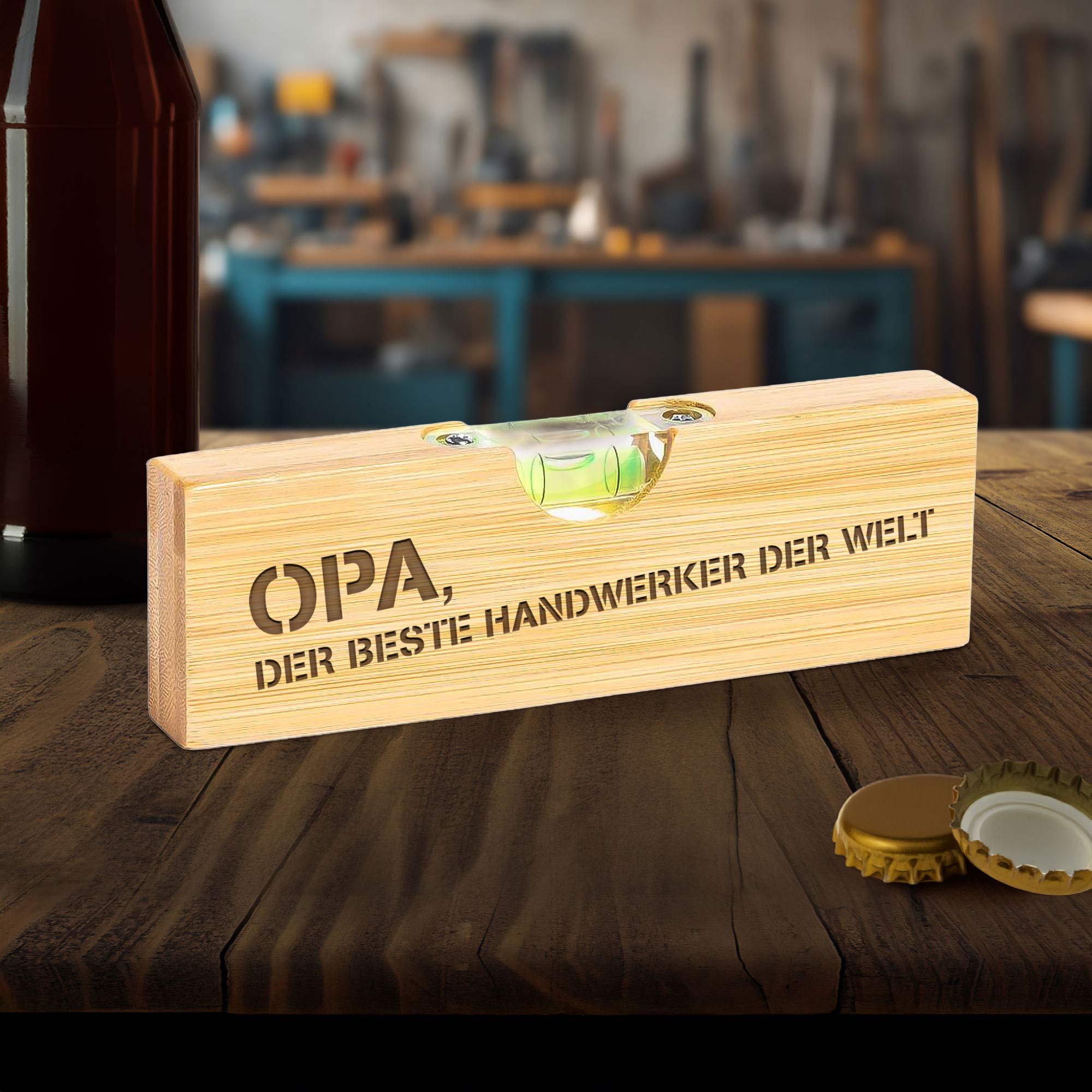 Wasserwaage mit Flaschenöffner - Bester Opa