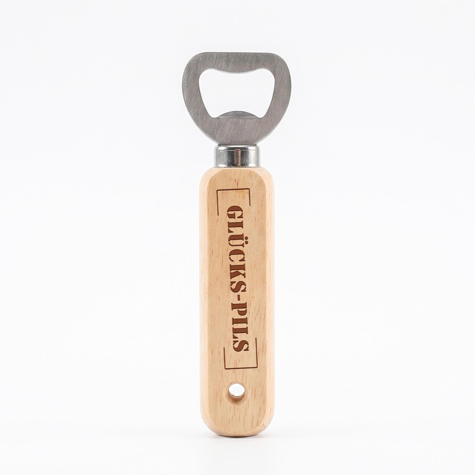Personalisierter Flaschenöffner aus Holz - Stempel Personalisierter Flaschenöffner aus Holz - Stempel