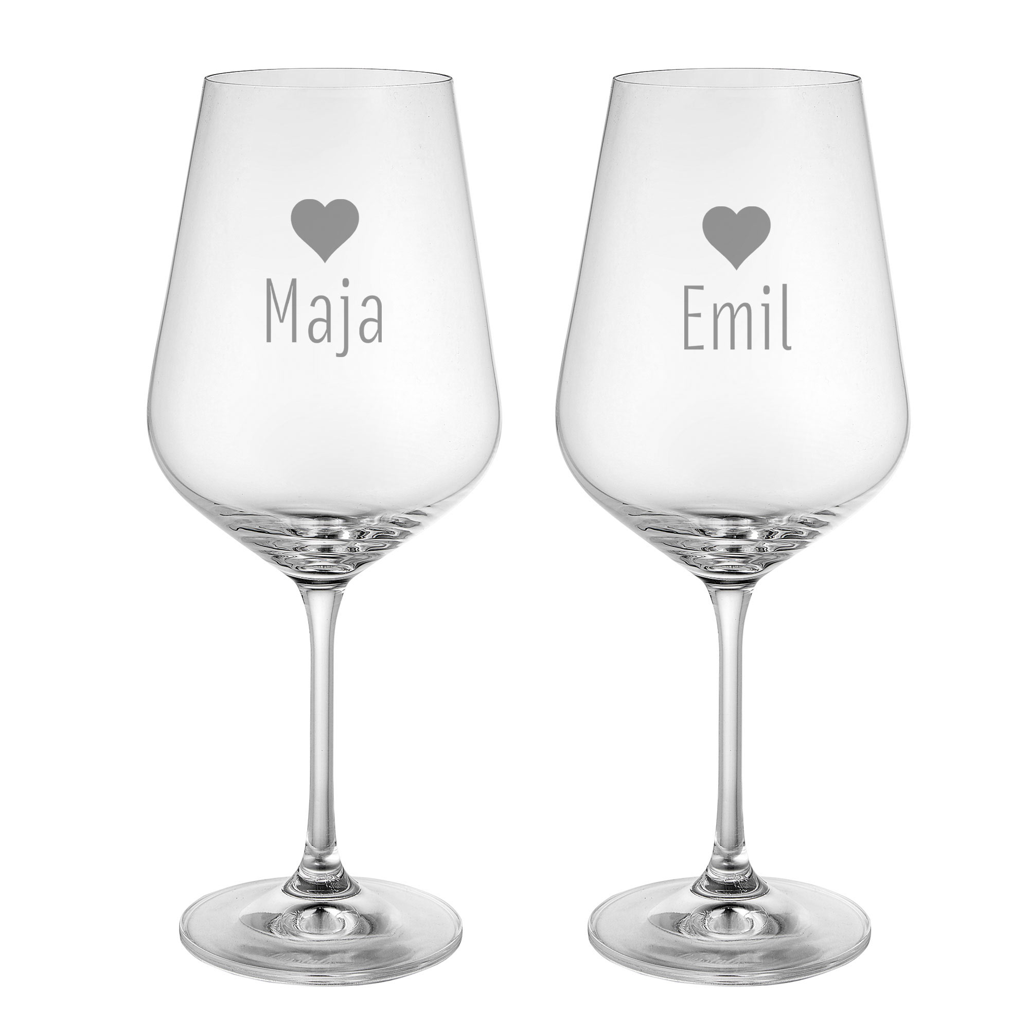 Personalisierte Weingläser Herz - 2er Set