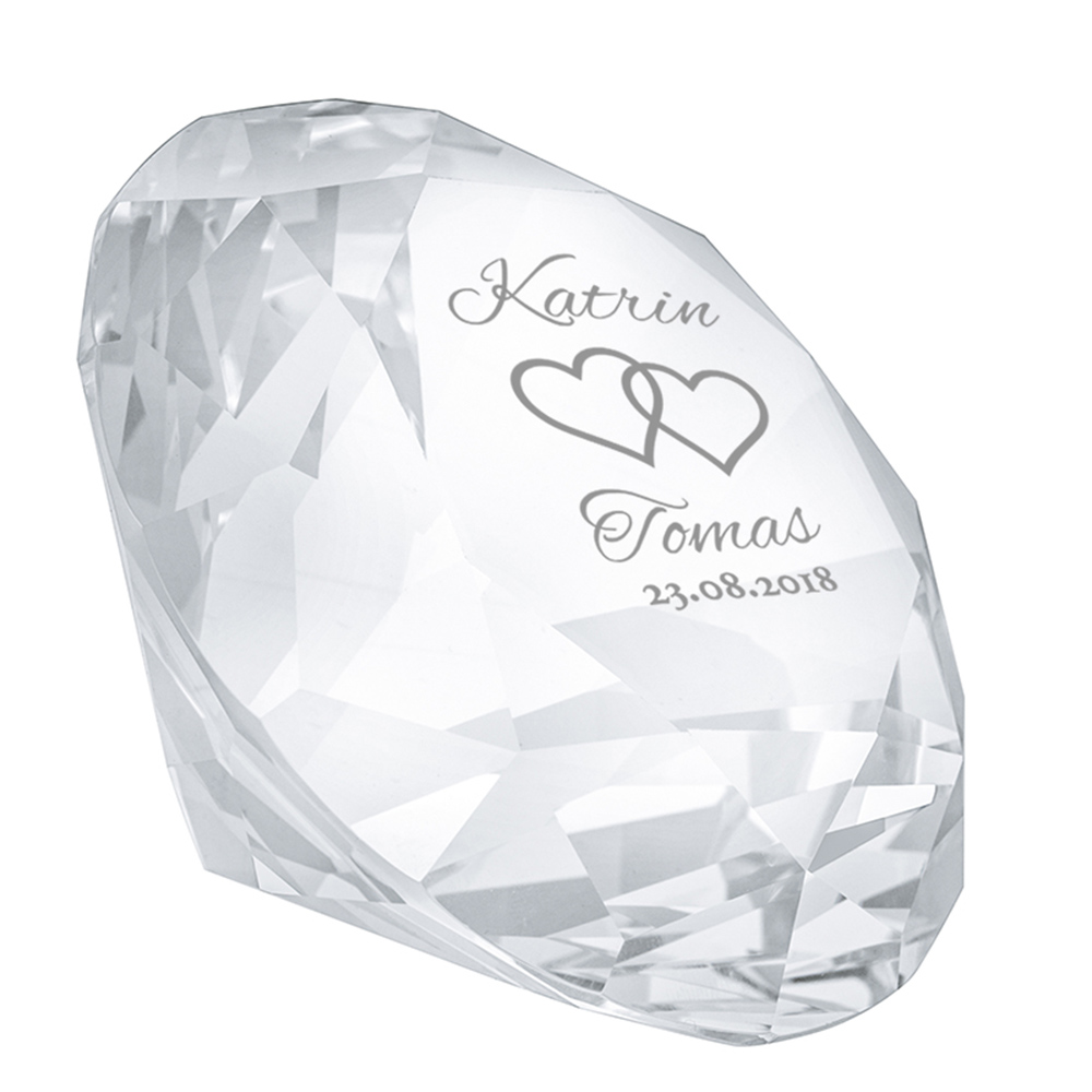 Diamant Kristall mit Gravur zur Hochzeit 4035 - 3