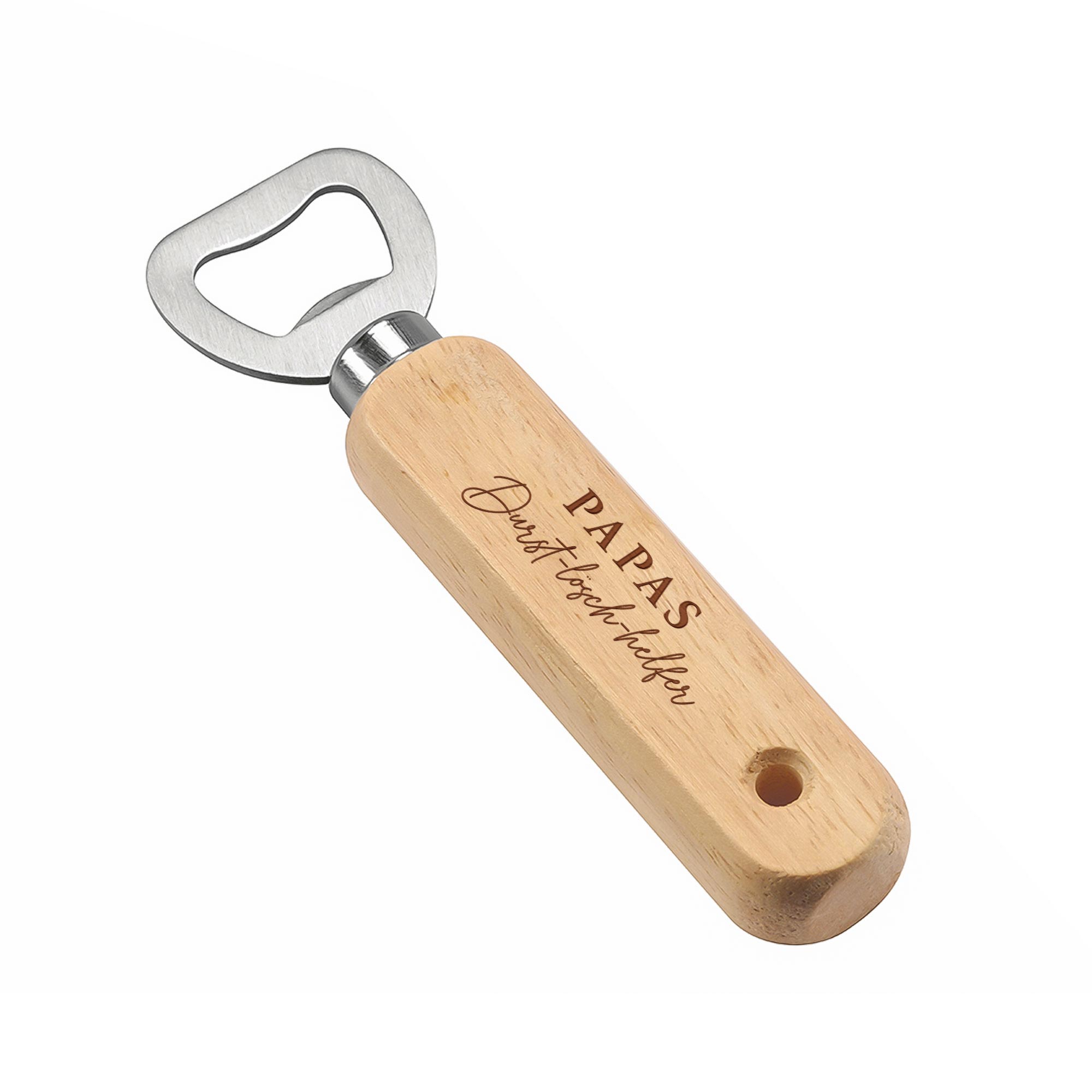 Personalisierter Flaschenöffner aus Holz