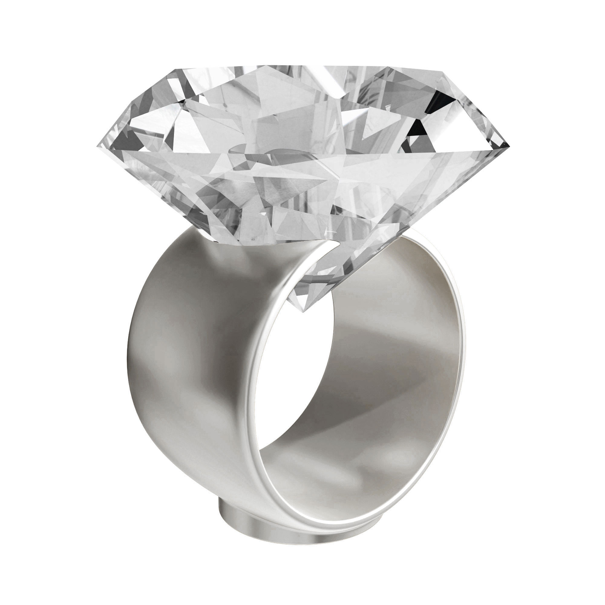 Diamantkristall Halter - Displayständer in Ring Optik Silber