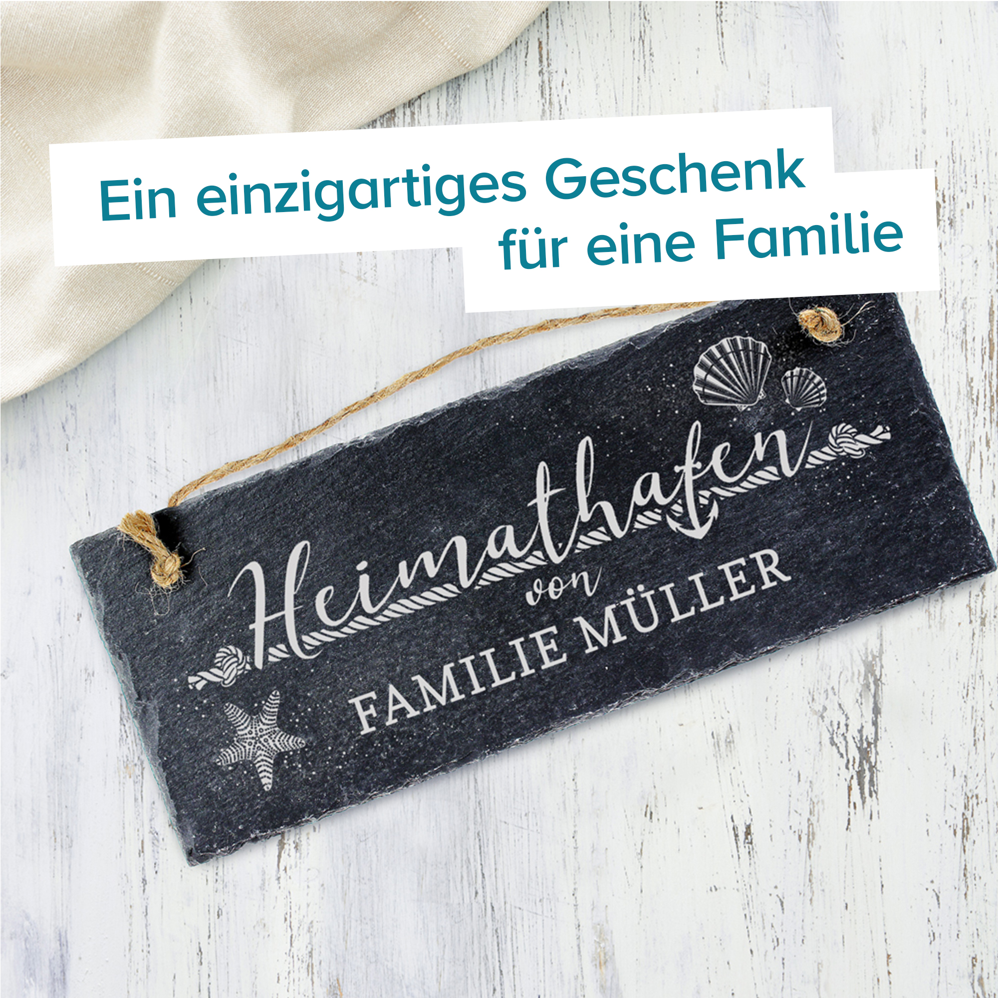 Schiefertafel mit Gravur für Familien - Heimathafen 4040 - 5