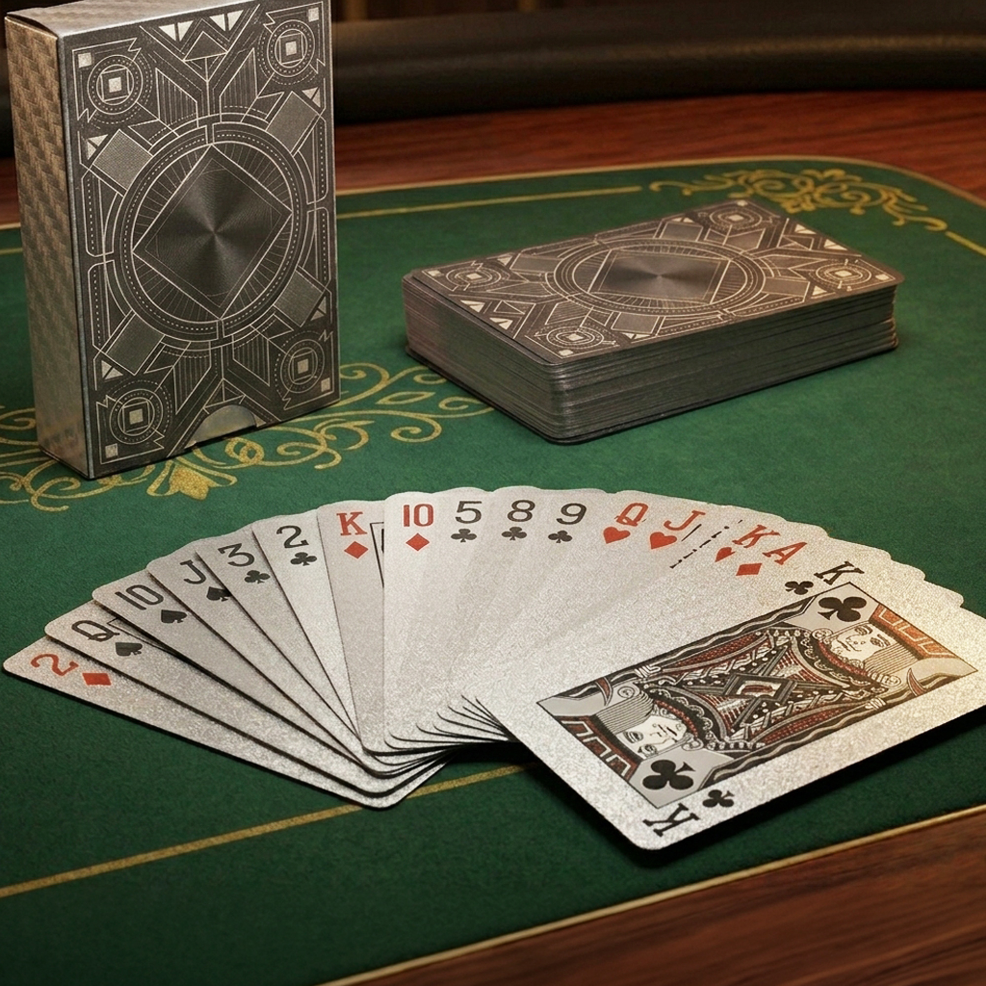 Silberne Spielkarten Deluxe in edler Verpackung