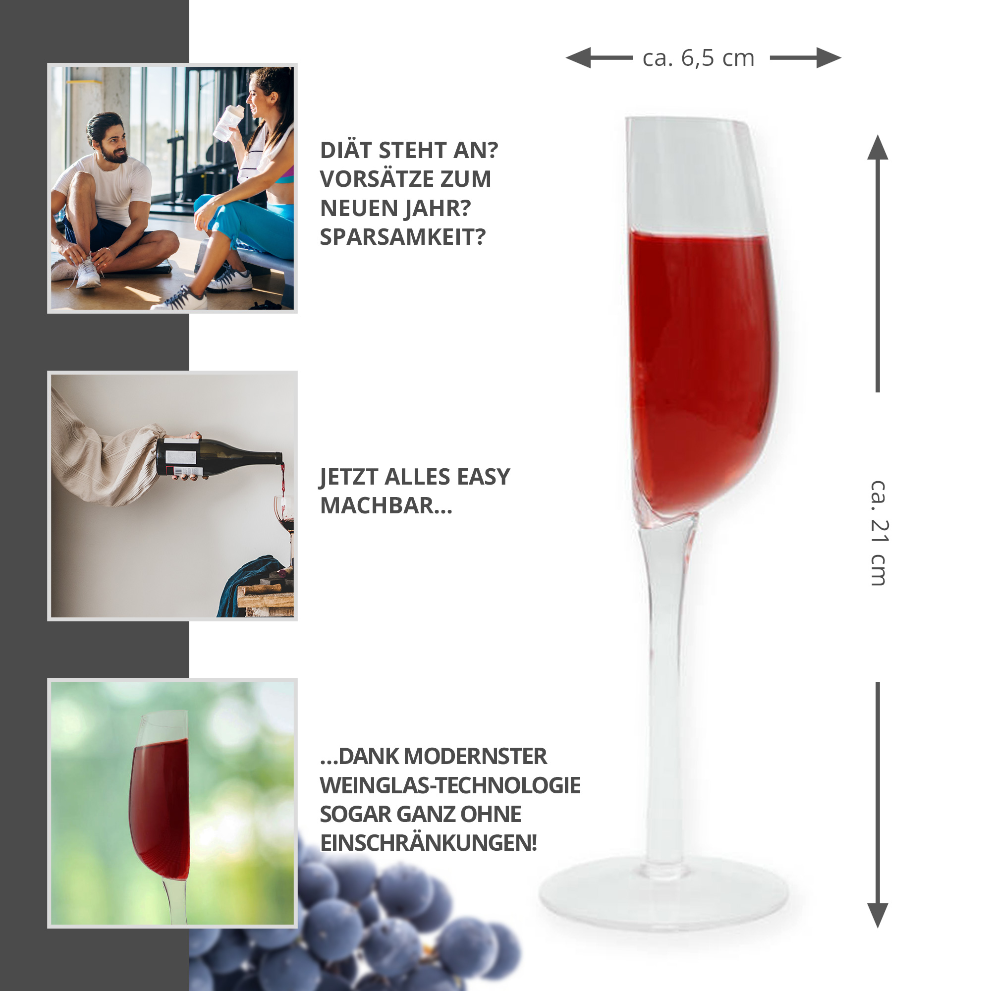 Halber Wein - Half Wine Weinglas Halber Wein - Half Wine Weinglas