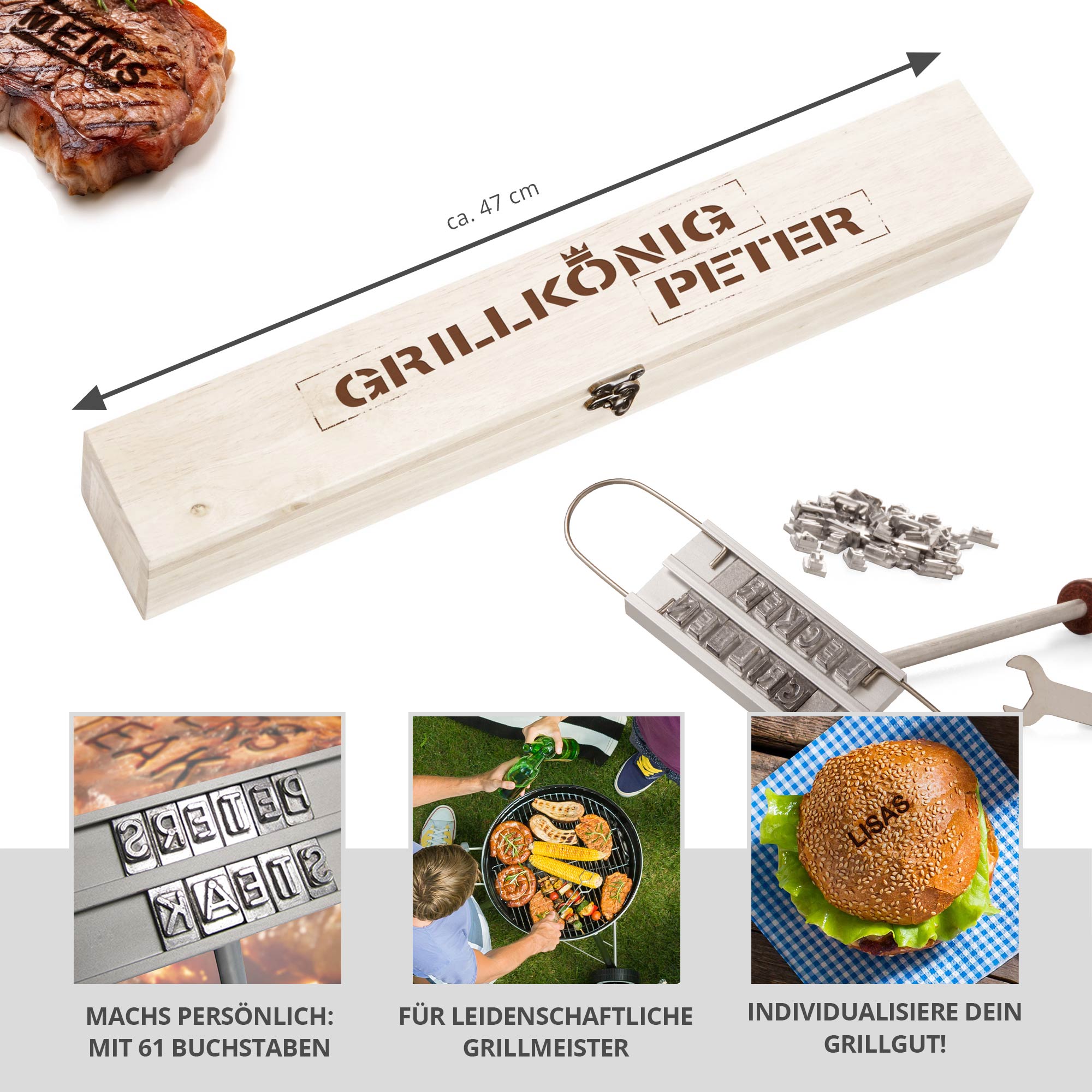 Grillbrandeisen - mit Grillkönig Gravur