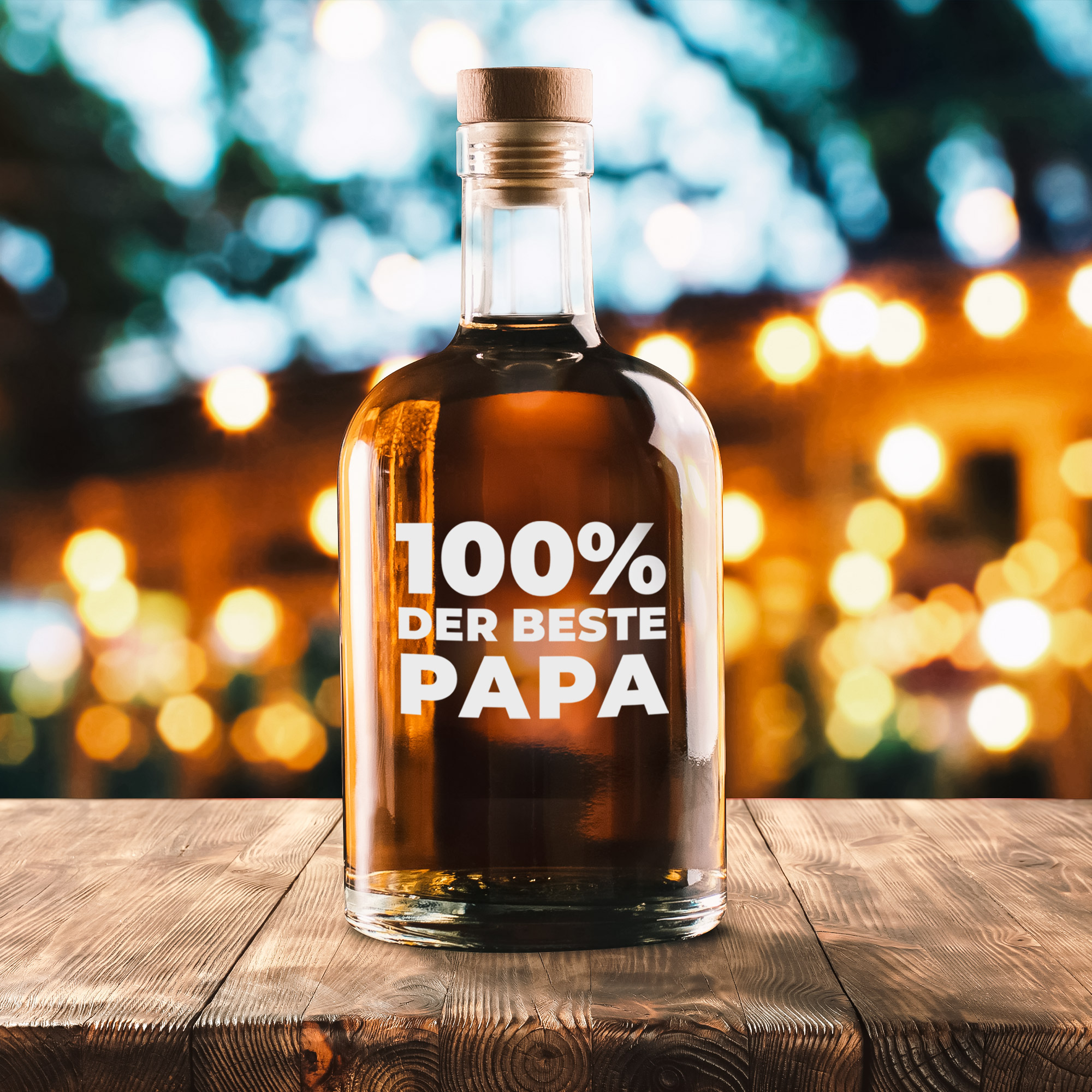 Glasflasche mit Gravur - 100% Papa Glasflasche mit Gravur - 100% Papa