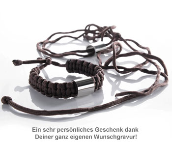 Paracord Armband graviert - Braun 2915 - 1