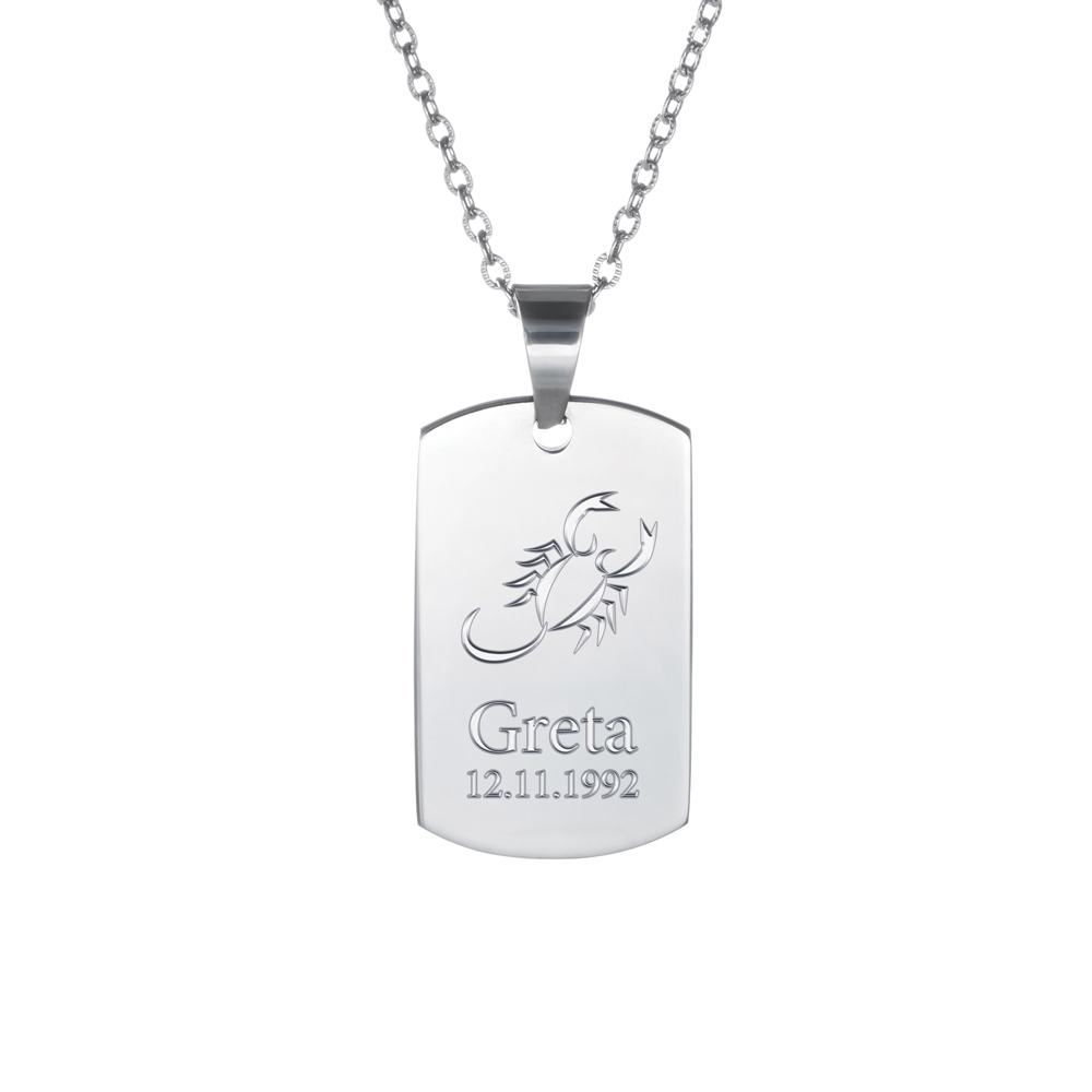 Army Dog Tag Kette mit Gravur - Sternzeichen 2737 - 9