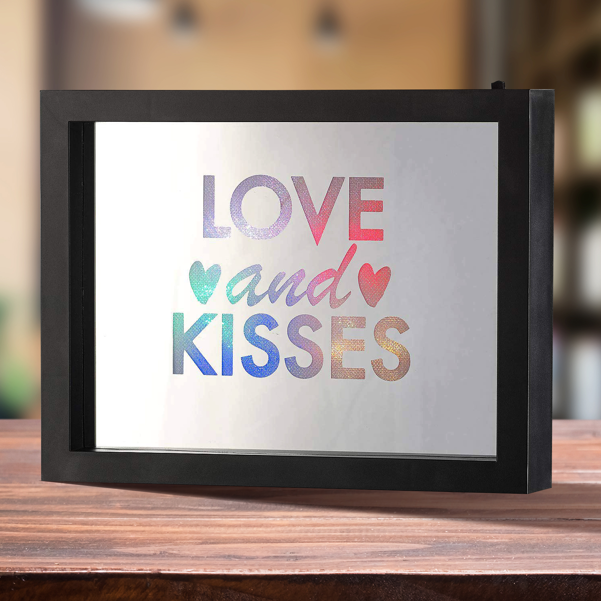 LED Rahmen mit Farbwechsel - Love And Kisses 4065
