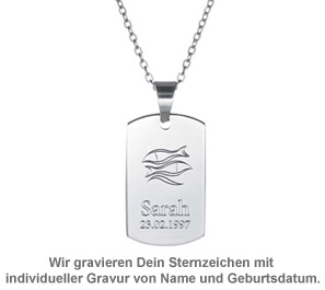 Army Dog Tag Kette mit Gravur - Sternzeichen 2737 - 1