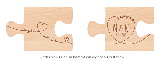 Personalisiertes Puzzle Brettchen Set - Ewig Dein 3136 - 1