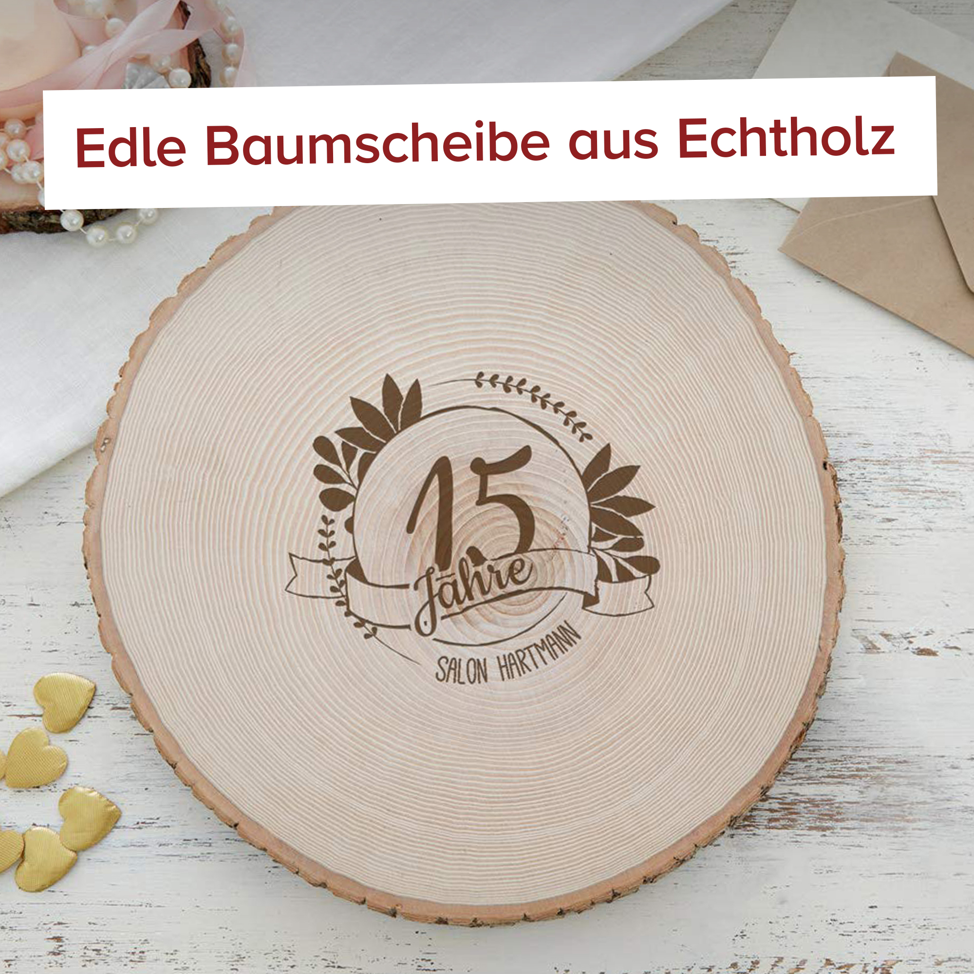 XXL Baumscheibe mit Gravur - Jubiläum 4089 - 5